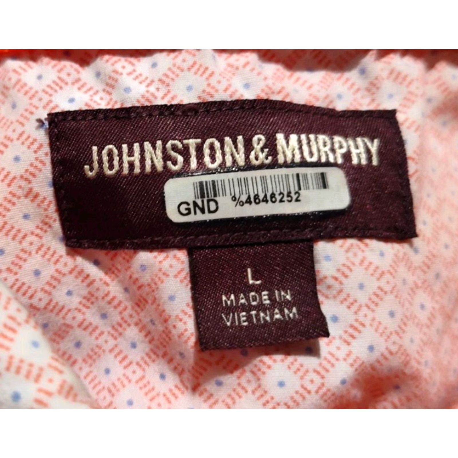 Johnston & Murphy Johnston & Murphy L Polo Dress Golf Shirt Men’s Pink Coral Two Toned VGUC Size 42R - 7 Thumbnail