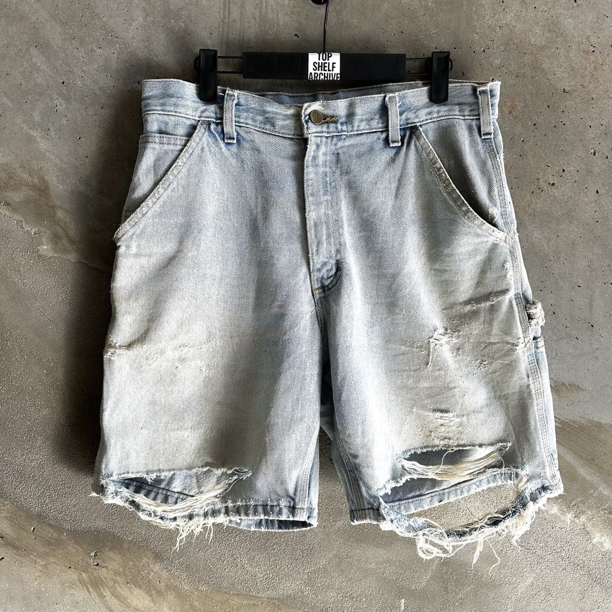 Vintage Carhartt THRASHED Carpenter Denim Shorts