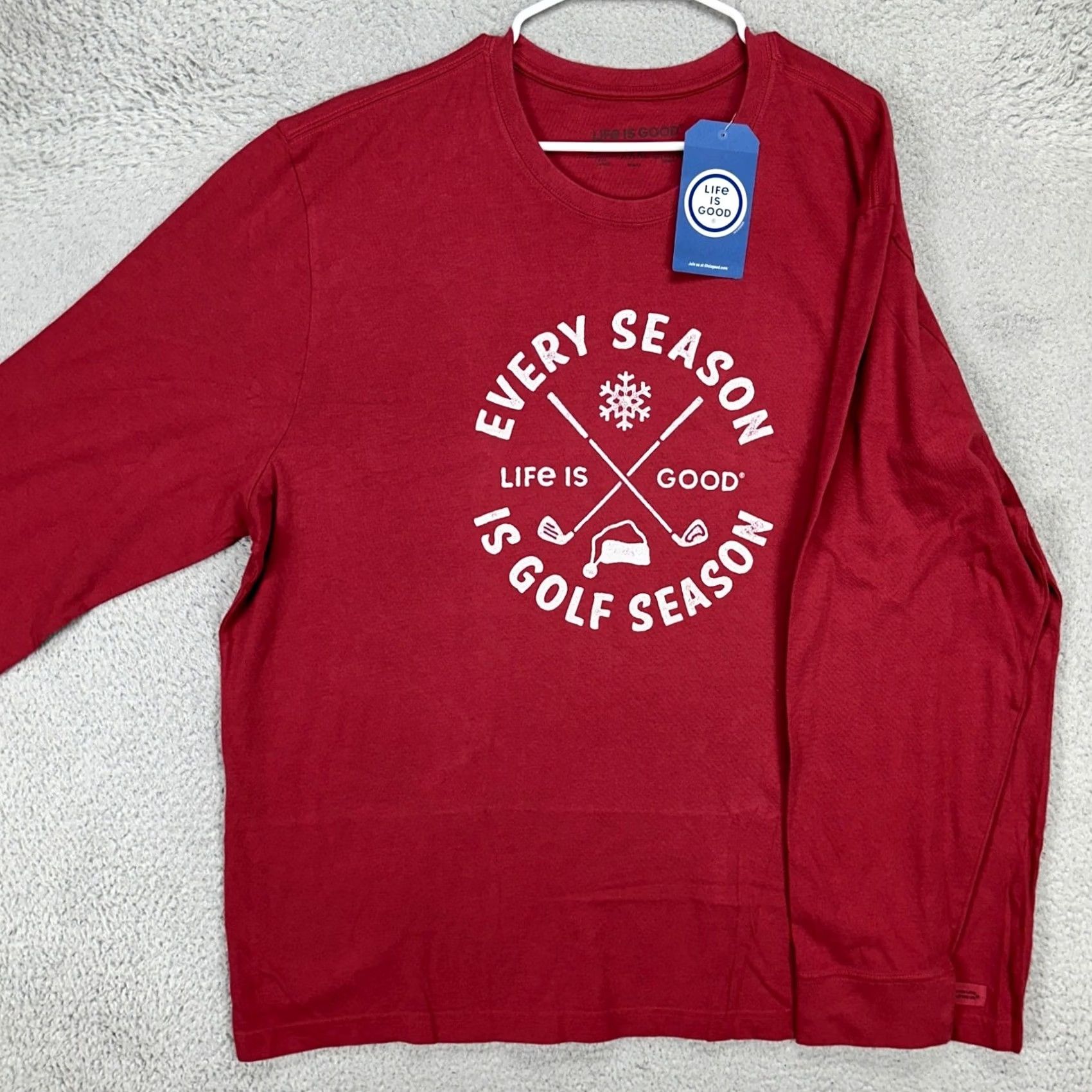 Life is Good VINTAGE Life is Good Crusher Tee Mens Golf Graphic T-Shirt 3XL Red Long Sleeve Mens Size US XXL / EU 58 / 5 - 2 Thumbnail