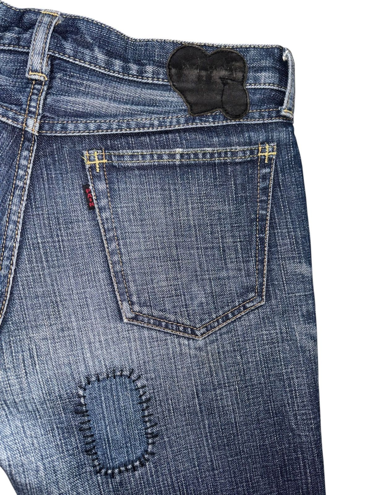 Number (N)ine SS05 Number Nine Nightcrawler Denim Patch stitching Red Yarn Size US 31 - 5 Thumbnail