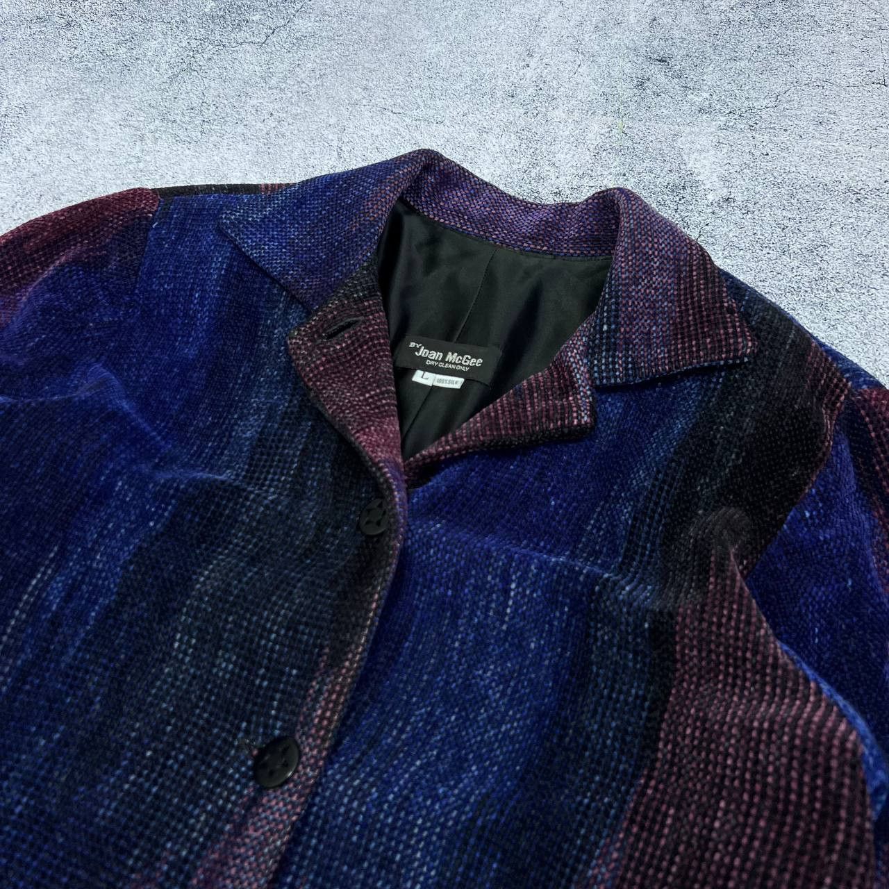 Japanese Brand × Vintage Joan McGee 100% Silk Pixelated Hand-Woven Jacket Size L Size US L / EU 52-54 / 3 - 3 Thumbnail
