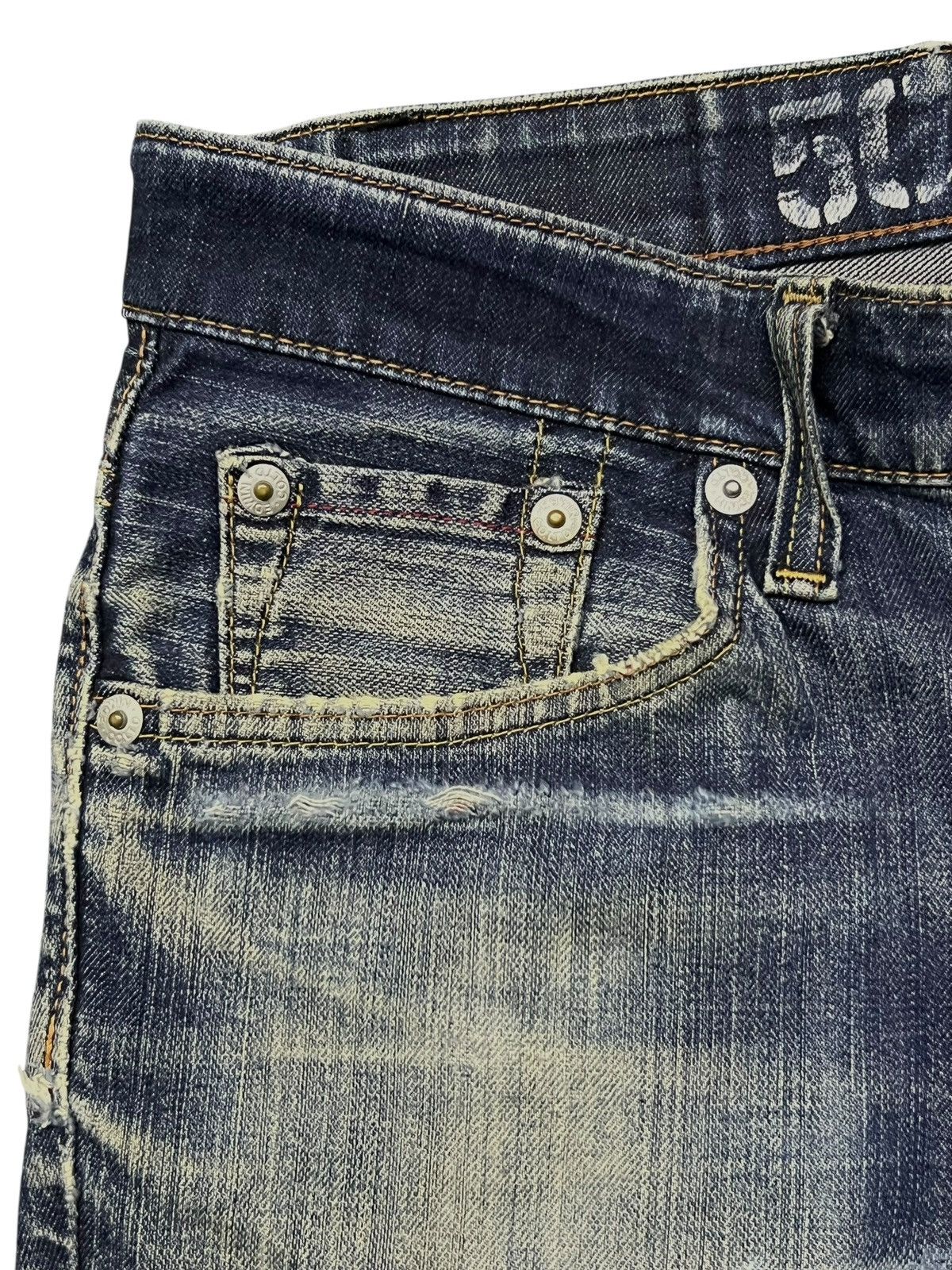 Edwin Vintage Edwin 503 Blue Trip Edgeline Japan, Distressed Denim Size US 34 / EU 50 - 6 Thumbnail