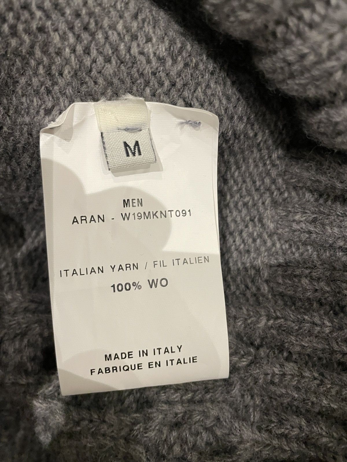 Officine Generale Officine Générale mens heavy cable knit sweater Grey Medium Size US M / EU 48-50 / 2 - 6 Thumbnail