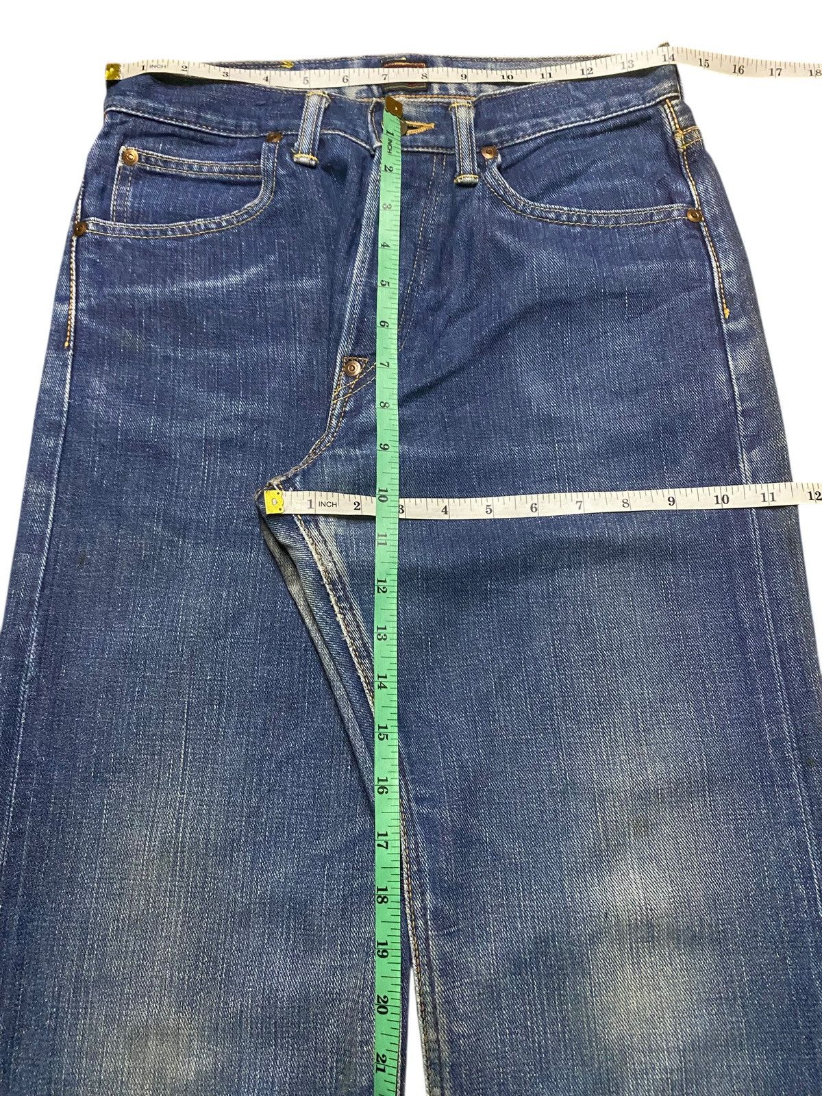 Lee Lee Japan Half Selvedge Blue Wash Distressed Jeans Size US 28 / EU 44 - 15 Thumbnail