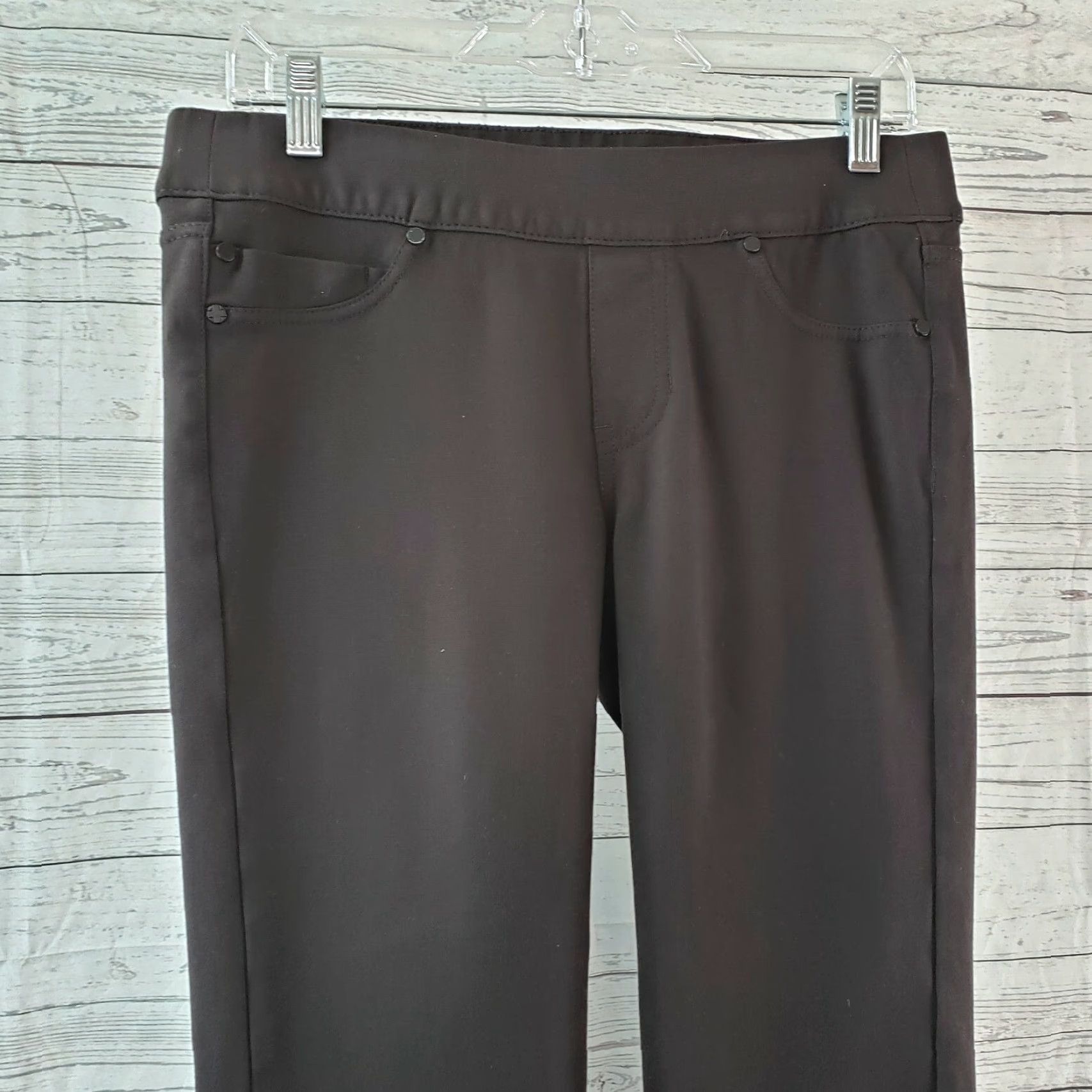 Vintage Liverpool Womens Sienna Pull On Legging Sz 8 Brown Cropped Ponte Knit Mid Rise Pants Size 30" / US 8 / IT 44 - 2 Thumbnail