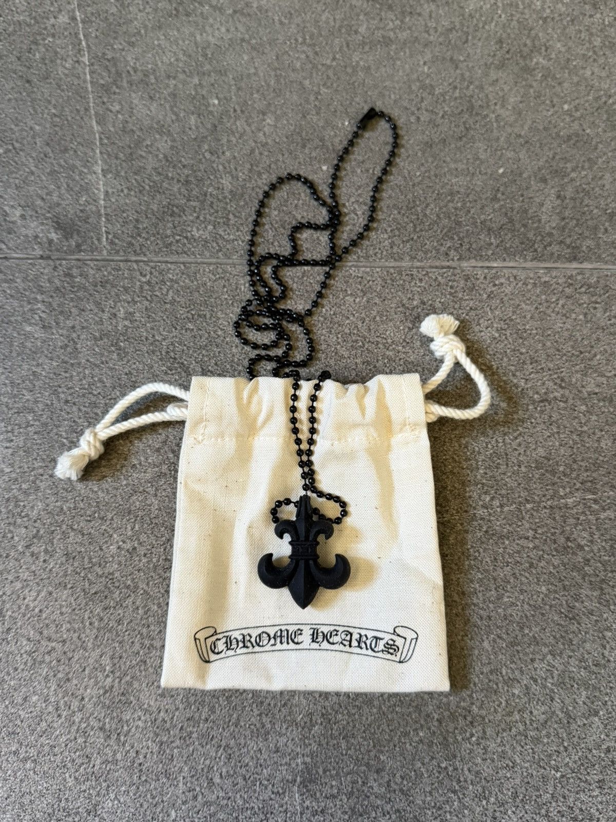 Chrome Hearts Chrome Hearts Silicone Black Fleur De Lis Necklace Size ONE SIZE - 2 Thumbnail
