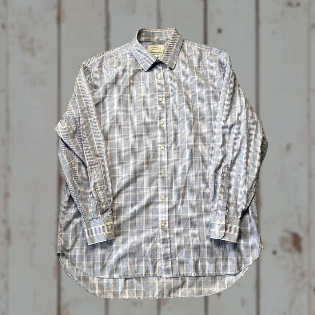 Charles Tyrwhitt Charles Tyrwhitt Dress Shirt Mens 17.5 34/35 Blue Check Classic Fit Cotton Size 48R - 1 Thumbnail