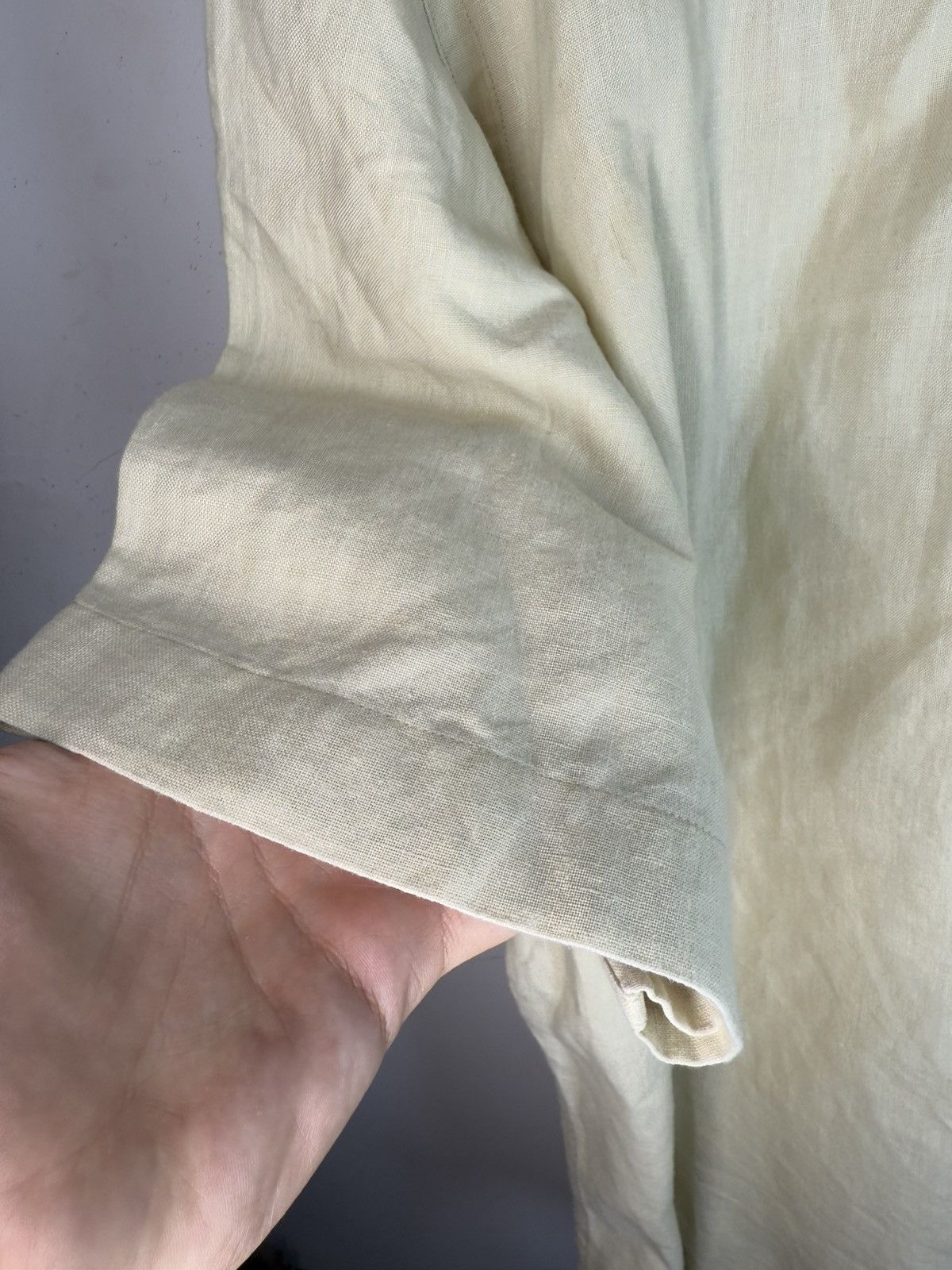 Yves Saint Laurent Linen 90s YSL Shirt Beige Lemon Summer Yves Saint Laurent Size US M / EU 48-50 / 2 - 12 Thumbnail