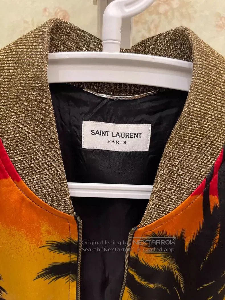 Saint Laurent Paris YSL Saint Laurent Silk Palm Tree Jacket. Size US L / EU 52-54 / 3 - 4 Thumbnail