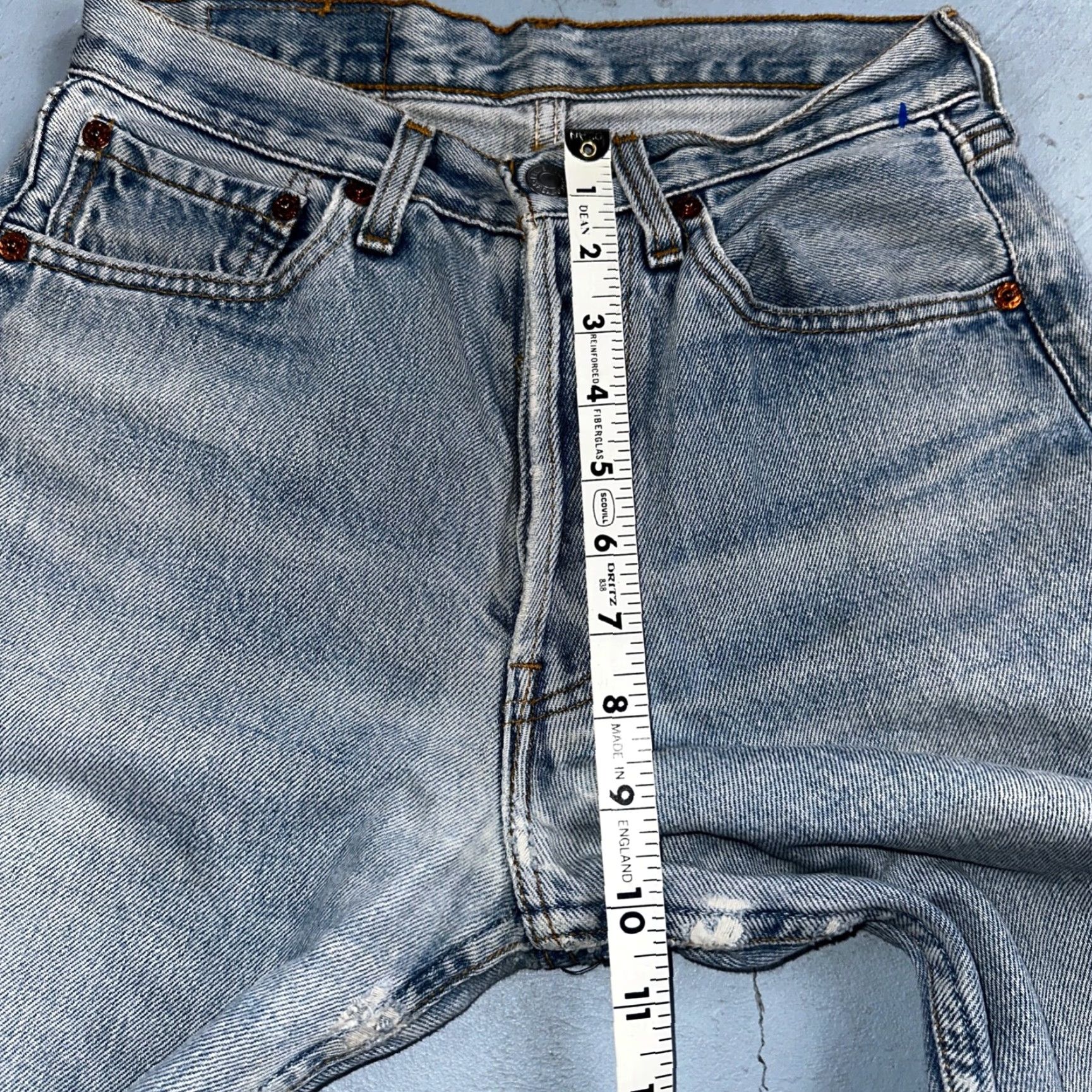 Levi's VINTAGE Levi's 501 Jeans 27x32 90s Light Blue Denim Straight Men's Regular 90s Theme 90s Levi'S 501 Series Jeans Men Size US 27 - 6 Thumbnail
