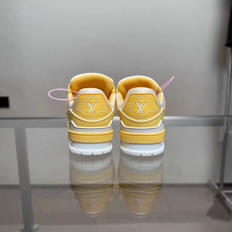 Louis Vuitton Louis Vuitton Trainer New White and Yellow shoes Size US 7 / IT 37 - 5 Thumbnail