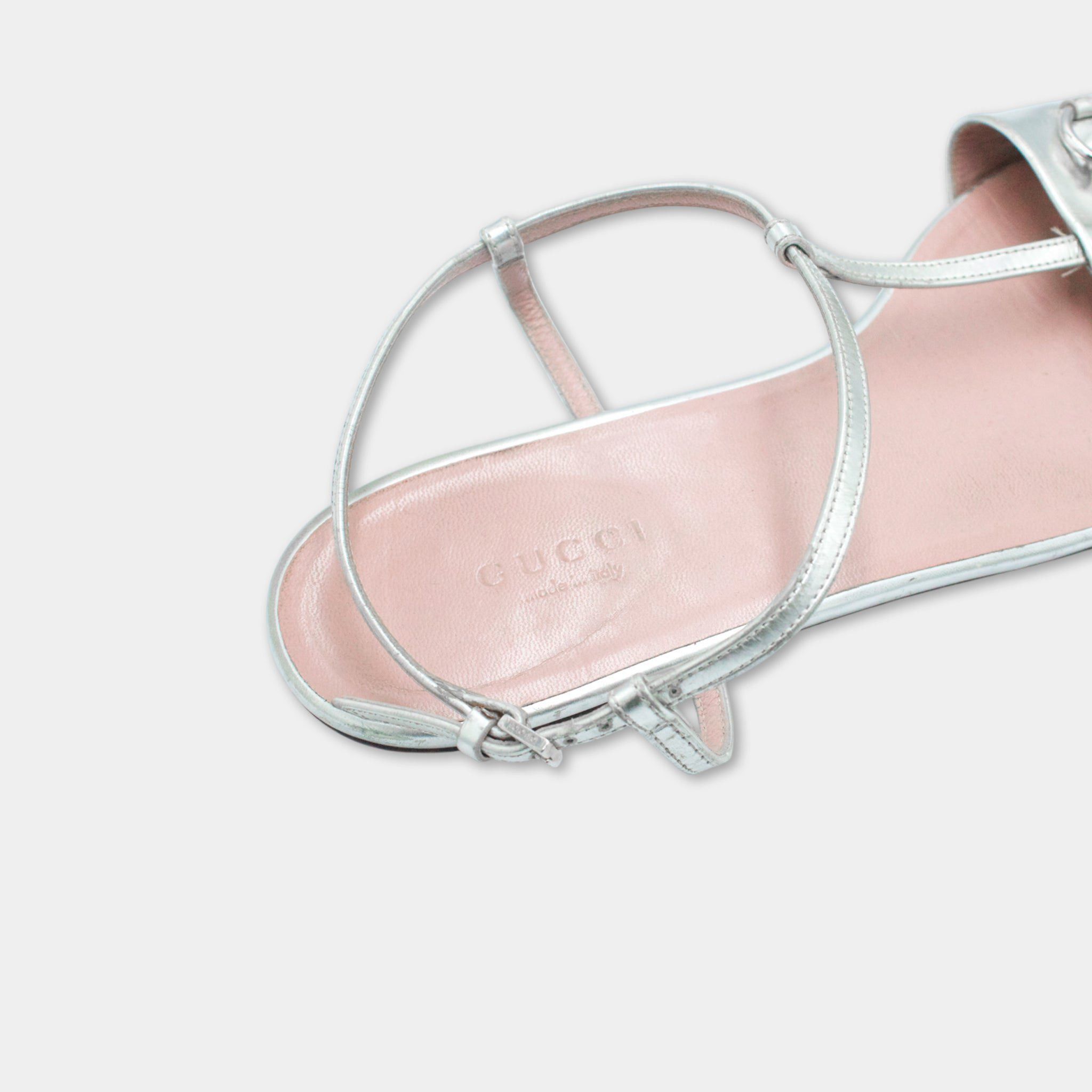 Dolce & Gabbana Gucci Horsebit Silver Sandals Size US 8.5 / IT 38.5 - 4 Thumbnail