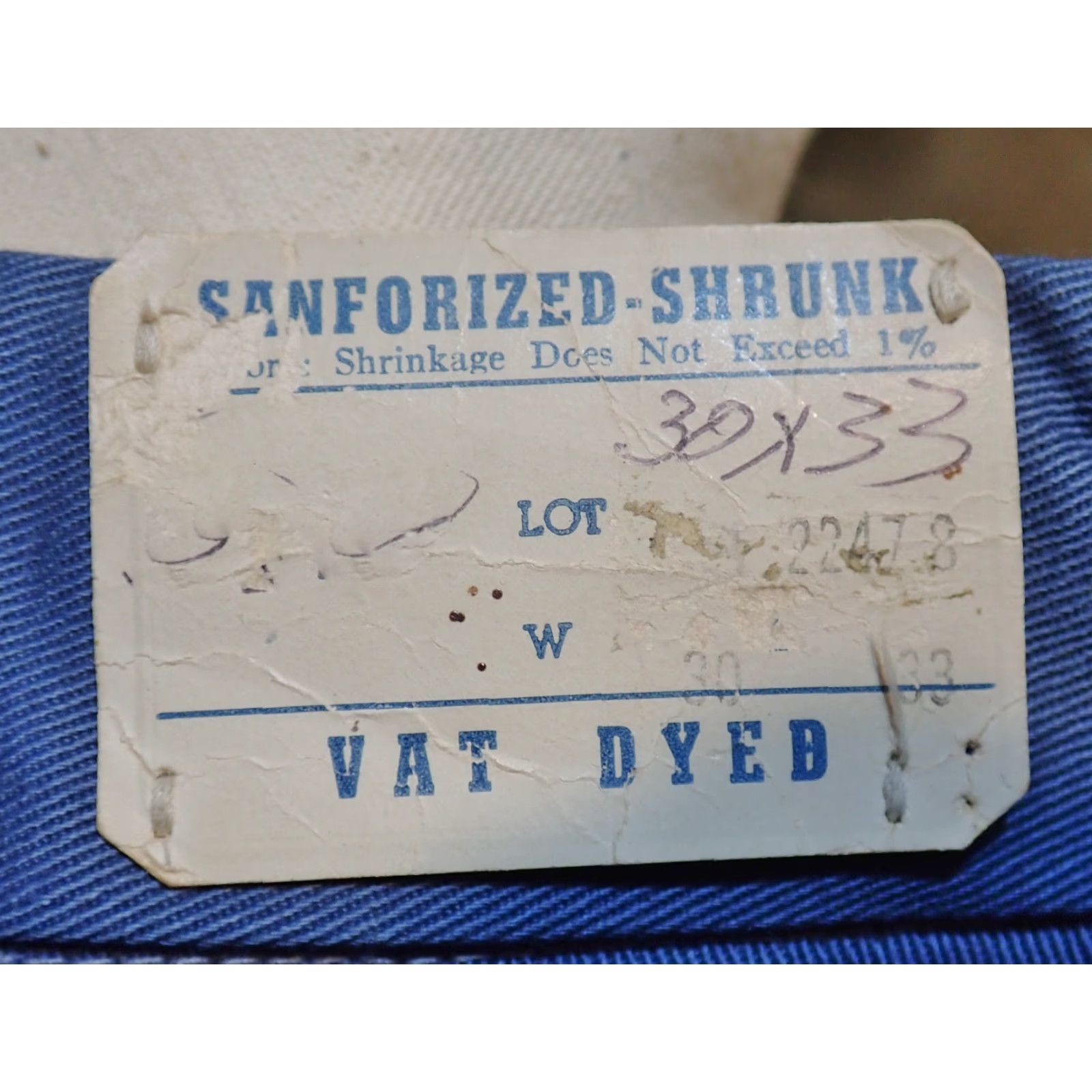 Vintage VINTAGE Deadstock NOS Cone Fabrics Cotton Pants 29x31 30x33 Button Fly Sanforized 50s Blue Denim Size US 30 / EU 46 - 3 Thumbnail