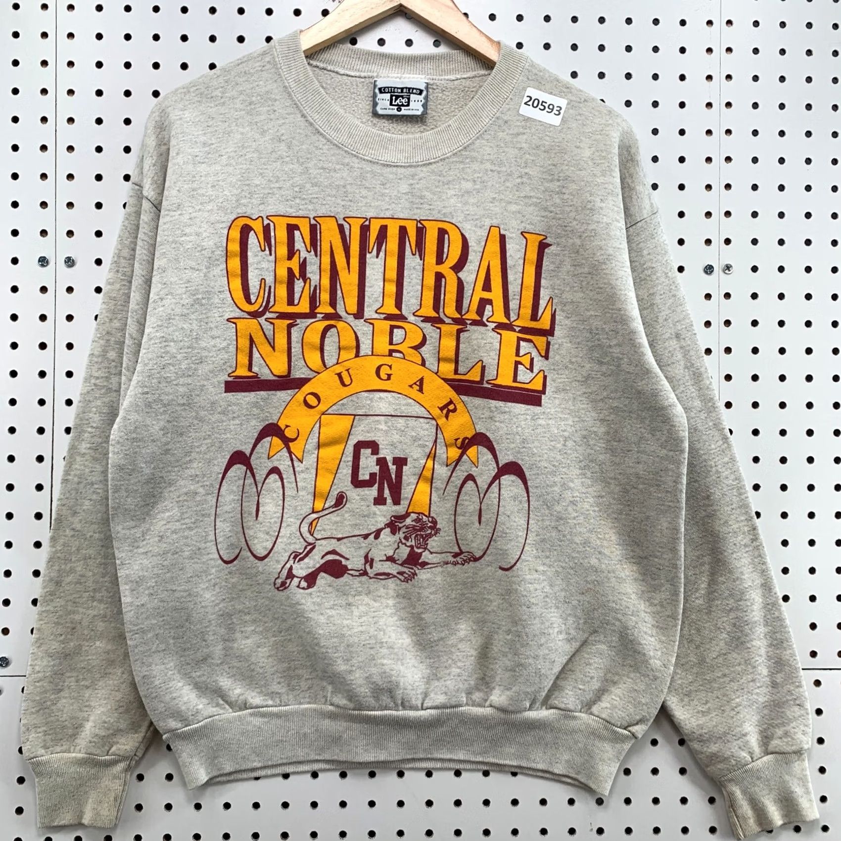 Lee VINTAGE Lee Shirt Mens Medium Gray Central Noble Cougars Crewneck Sweatshirt Size US M / EU 48-50 / 2 - 5 Thumbnail