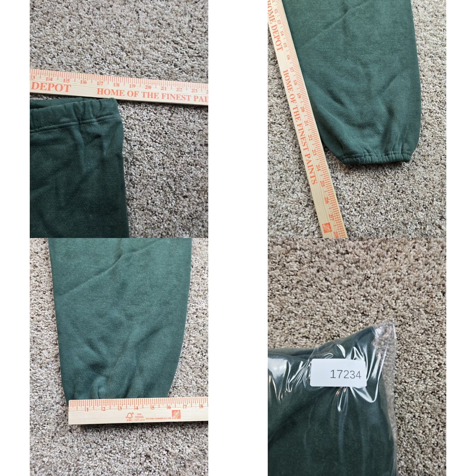 Russell Athletic VINTAGE Russell Athletic Sweatpants Pants Regular Mens Green 70s USA Made 25in Inseam Elastic Waist Pockets Cotton Blend Fleece Size US 33 - 8 Thumbnail