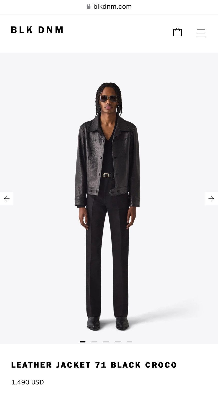 Blk Dnm Leather Jacket 71 Black Croco. Size EU 48 USA 38 Size US M / EU 48-50 / 2 - 13 Thumbnail