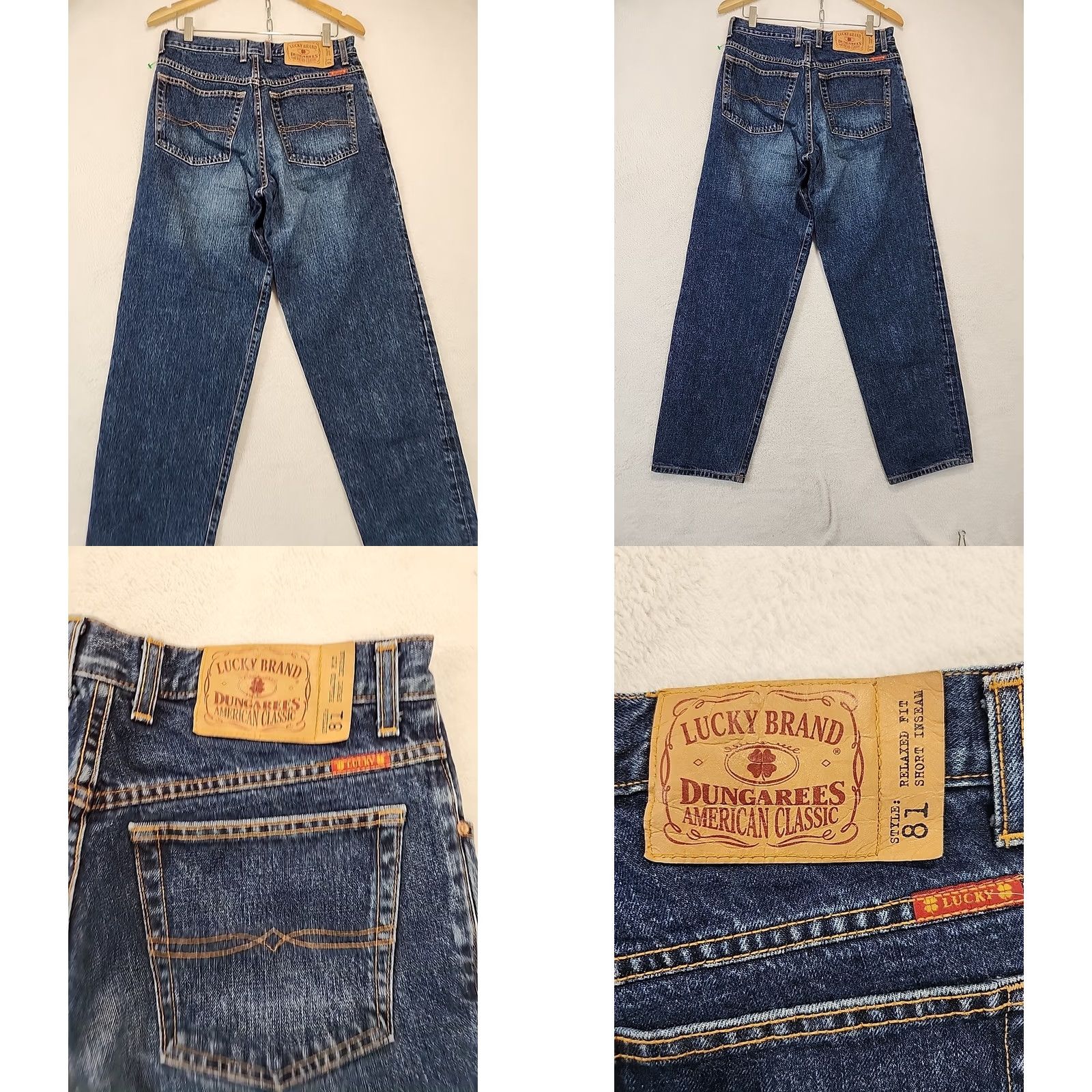 Lucky Brand VINTAGE Lucky Brand Jeans Men 33 Relaxed Straight Blue Denim 5-Pocket USA Y2K Logo Size US 33 - 9 Thumbnail