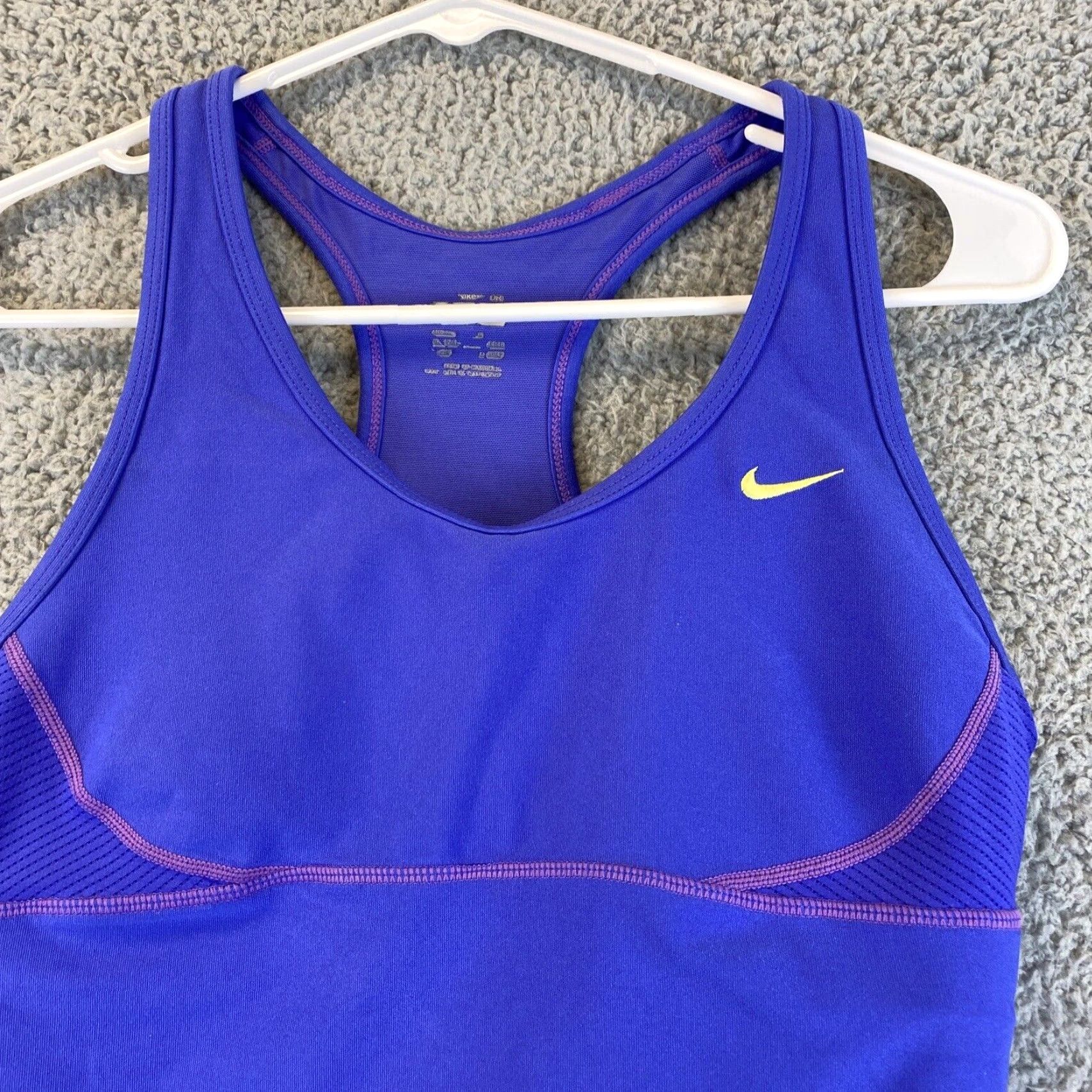 Nike NIKE DRI-FIT Women's Medium Purple Racerback Tank Top Activewear Gym Fitness Size M / US 6-8 / IT 42-44 - 2 Thumbnail