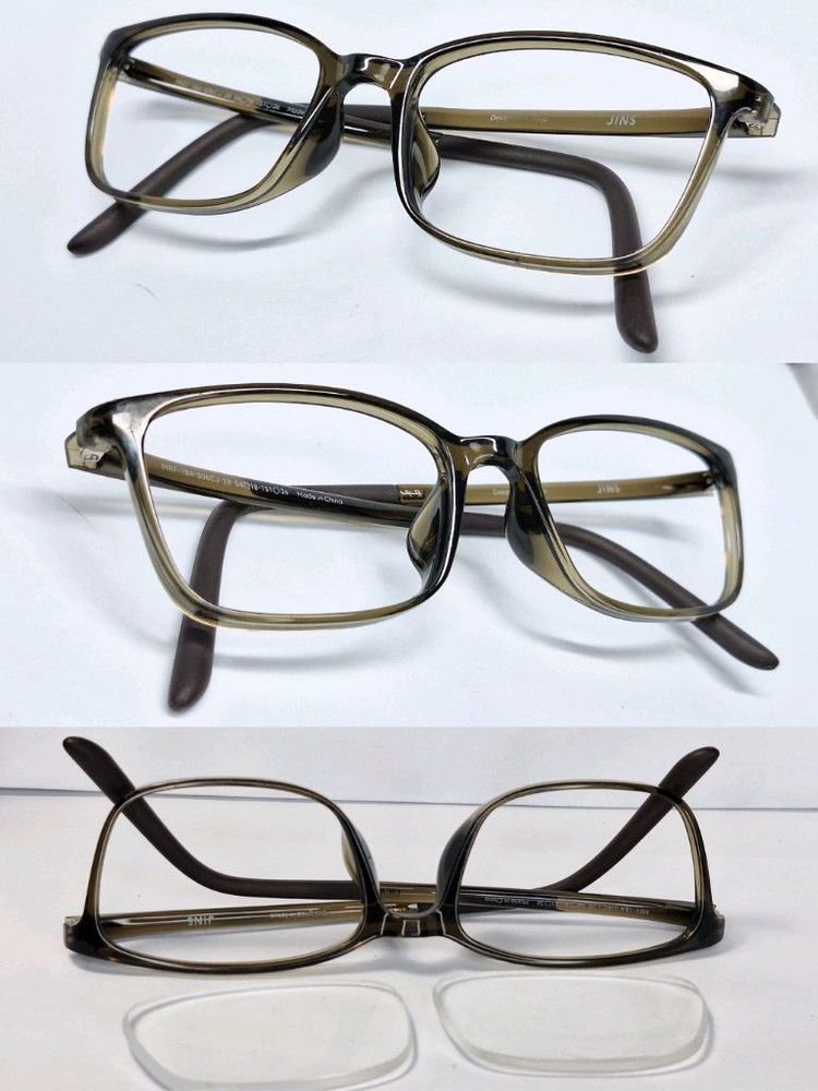 JINS JINS Airframe MRF-18A-036 Khaki Glasses Frame Ultralight 9g Size ONE SIZE - 3 Thumbnail