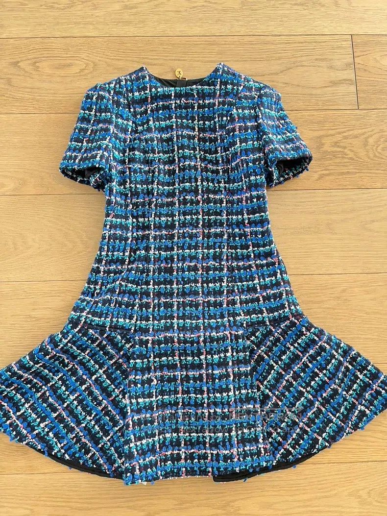Louis Vuitton Louis Vuitton Royal Blue Woven Short Sleeve Dress Size XS / US 0-2 / IT 36-38 - 2 Thumbnail