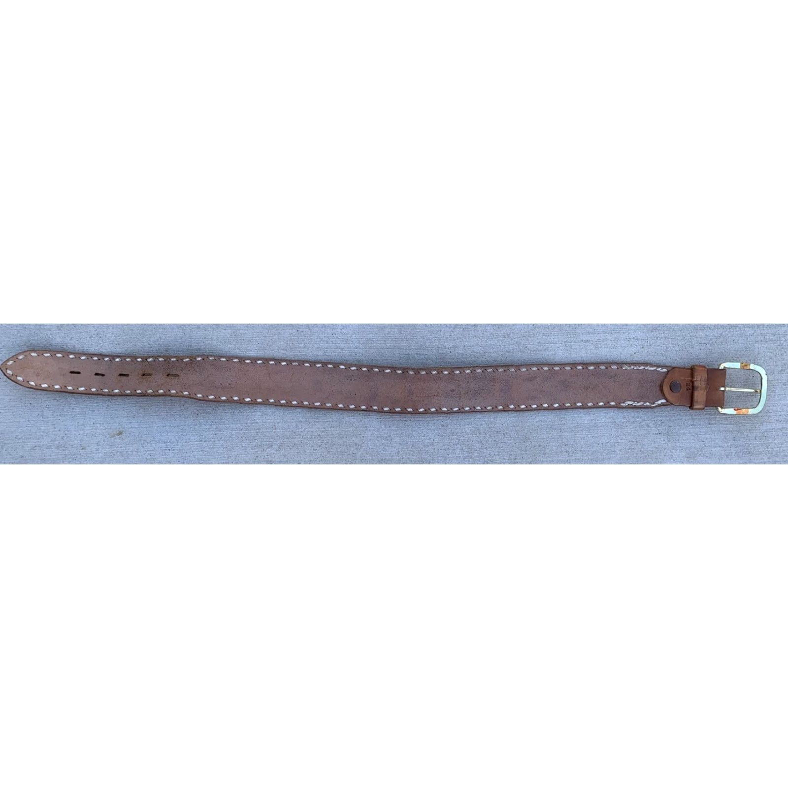 Vintage VINTAGE Tooled Leather Western Belt With Name LYNN Size 24 Leather Brown Unbranded Adult Unisex Belt Size ONE SIZE - 6 Thumbnail
