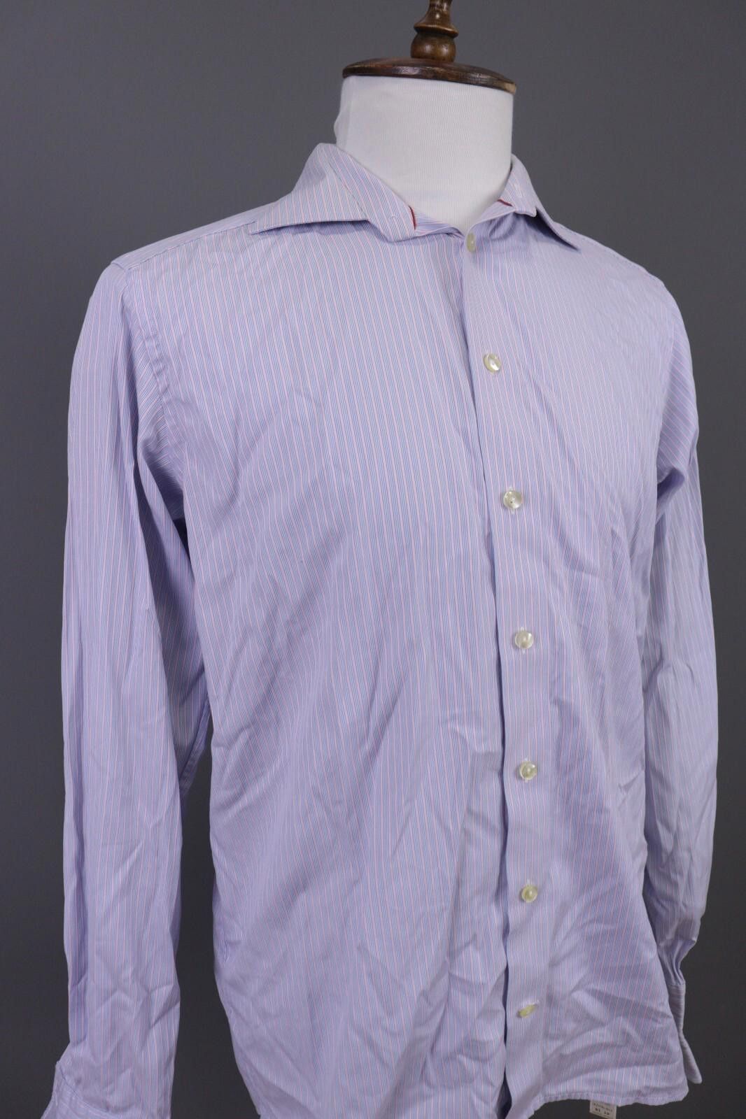 Eton Eton Contemporary Blue Stripe Up Shirt Size 41 /16 Size US M / EU 48-50 / 2 - 6 Thumbnail