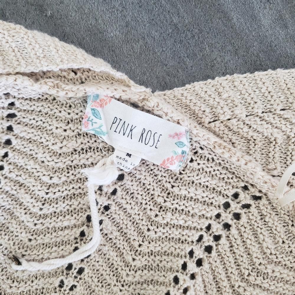 Designer Beige Detailed PR Sweater Cardigan Size M / US 6-8 / IT 42-44 - 3 Thumbnail