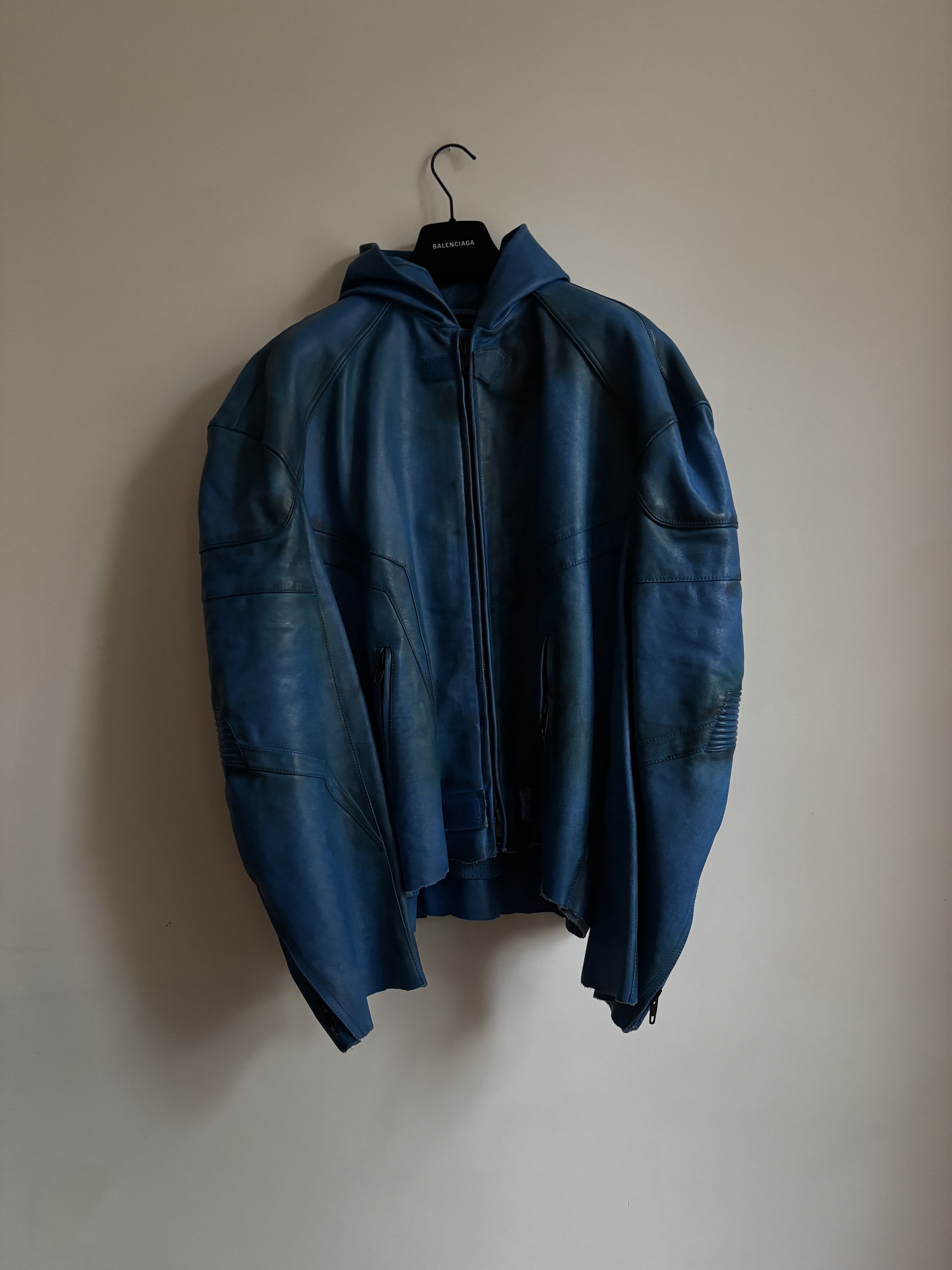 Balenciaga Balenciaga leather hooded biker jacket Size US S / EU 44-46 / 1 - 1 Thumbnail