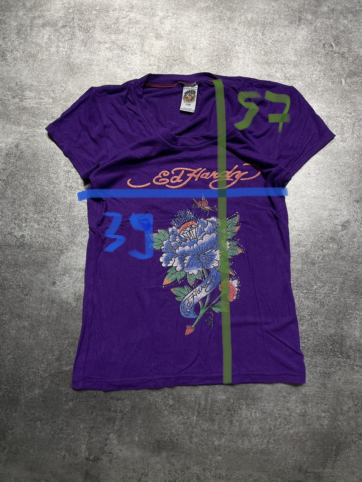 Christian Audigier ❗️RARE❗️Ed Hardy Vintage Y2K Tee Spellout Hype Rare Size XS / US 0-2 / IT 36-38 - 10 Thumbnail