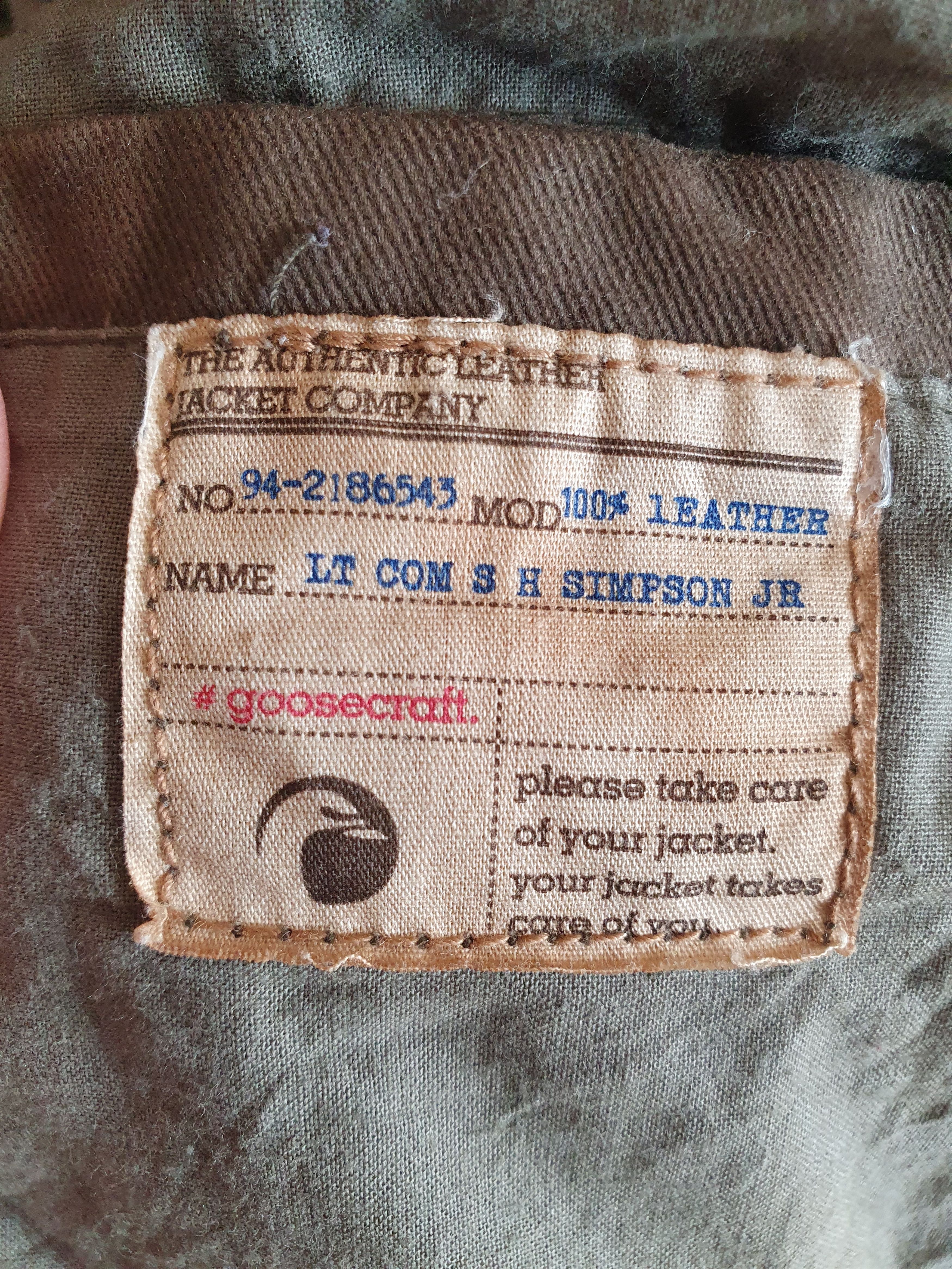 GOOSECRAFT Goosecraft LT Com S H Simpson Jr Jacket 94-2186543 M Size US M / EU 48-50 / 2 - 12 Thumbnail