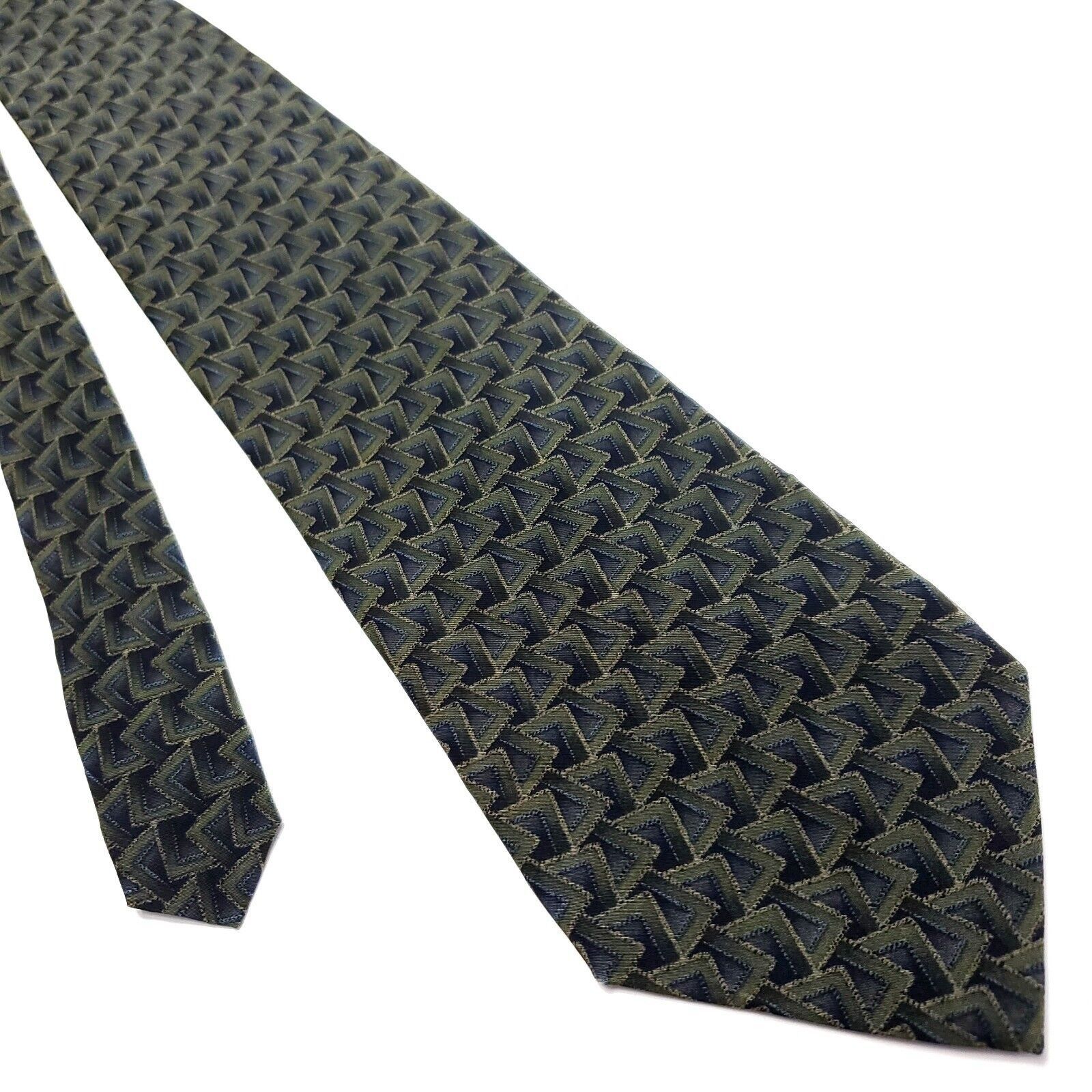 Dockers Dockers Green Silk Tie Woven Wide Geometric Size ONE SIZE - 1 Thumbnail