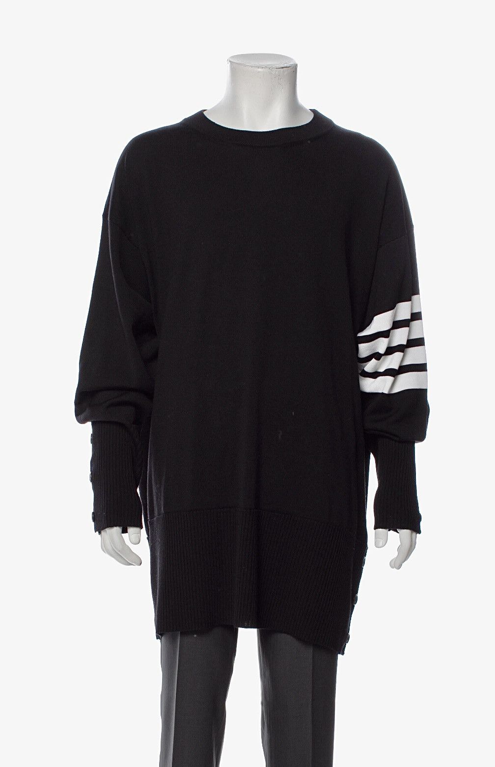 image of Thom Browne Oversized Merino Sweater in Black, Men's (Size XL)