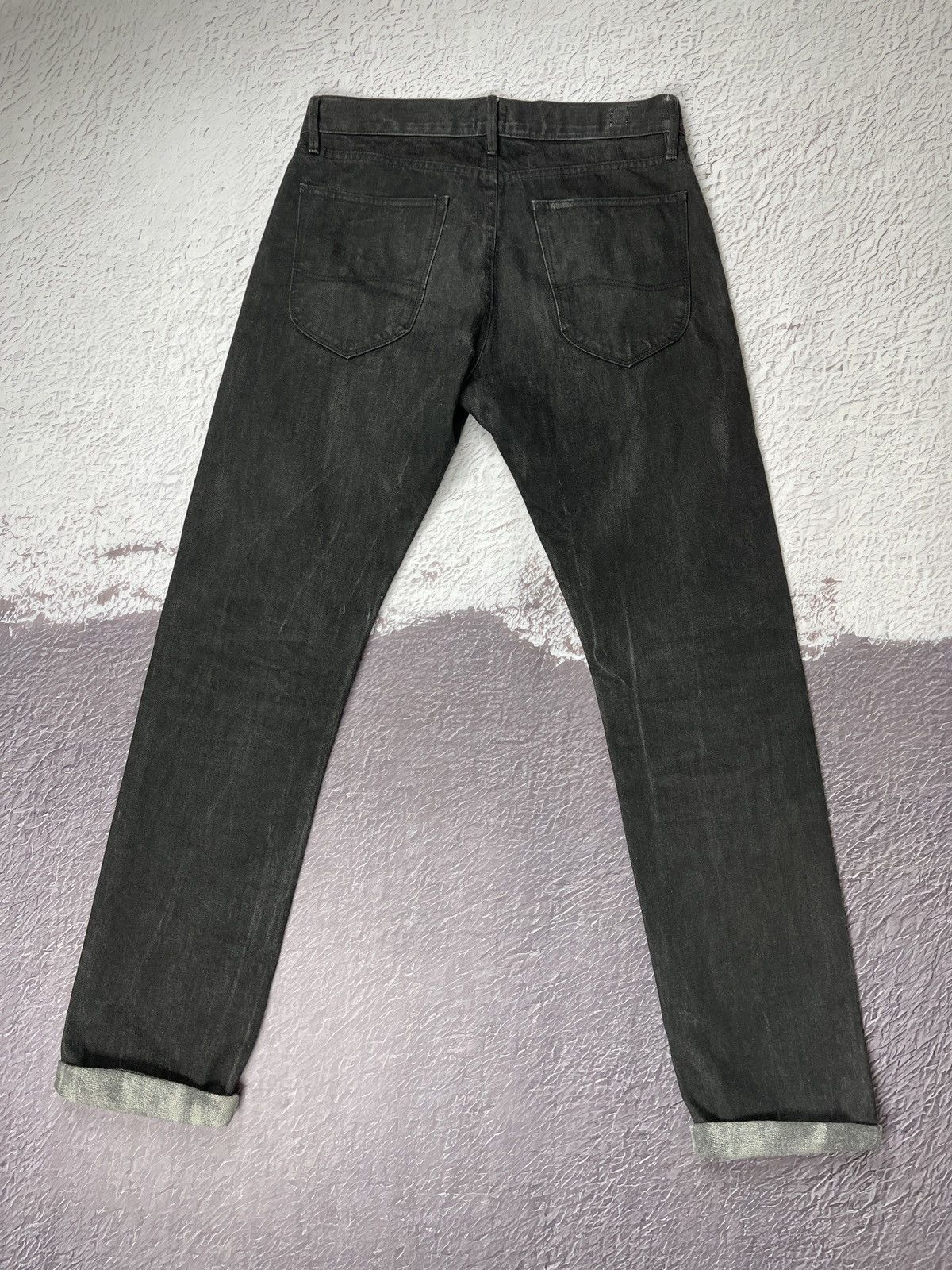 Lee Lee made in USA selvedge graphite black denim jeans Size US 31 - 18 Thumbnail
