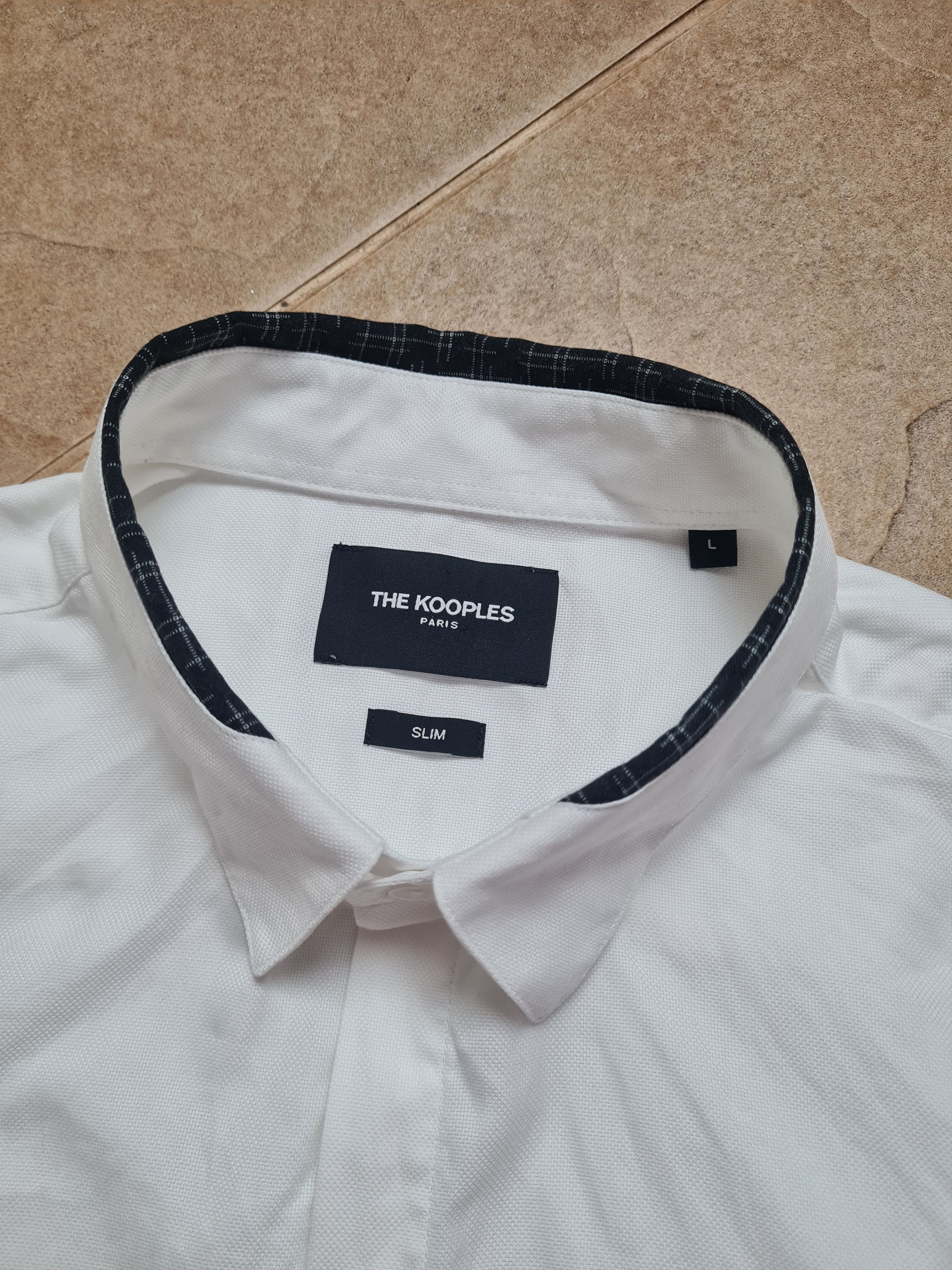 The Kooples Mens White Dress Shirt The Kooples Banded Collar Size L Size US L / EU 52-54 / 3 - 3 Thumbnail