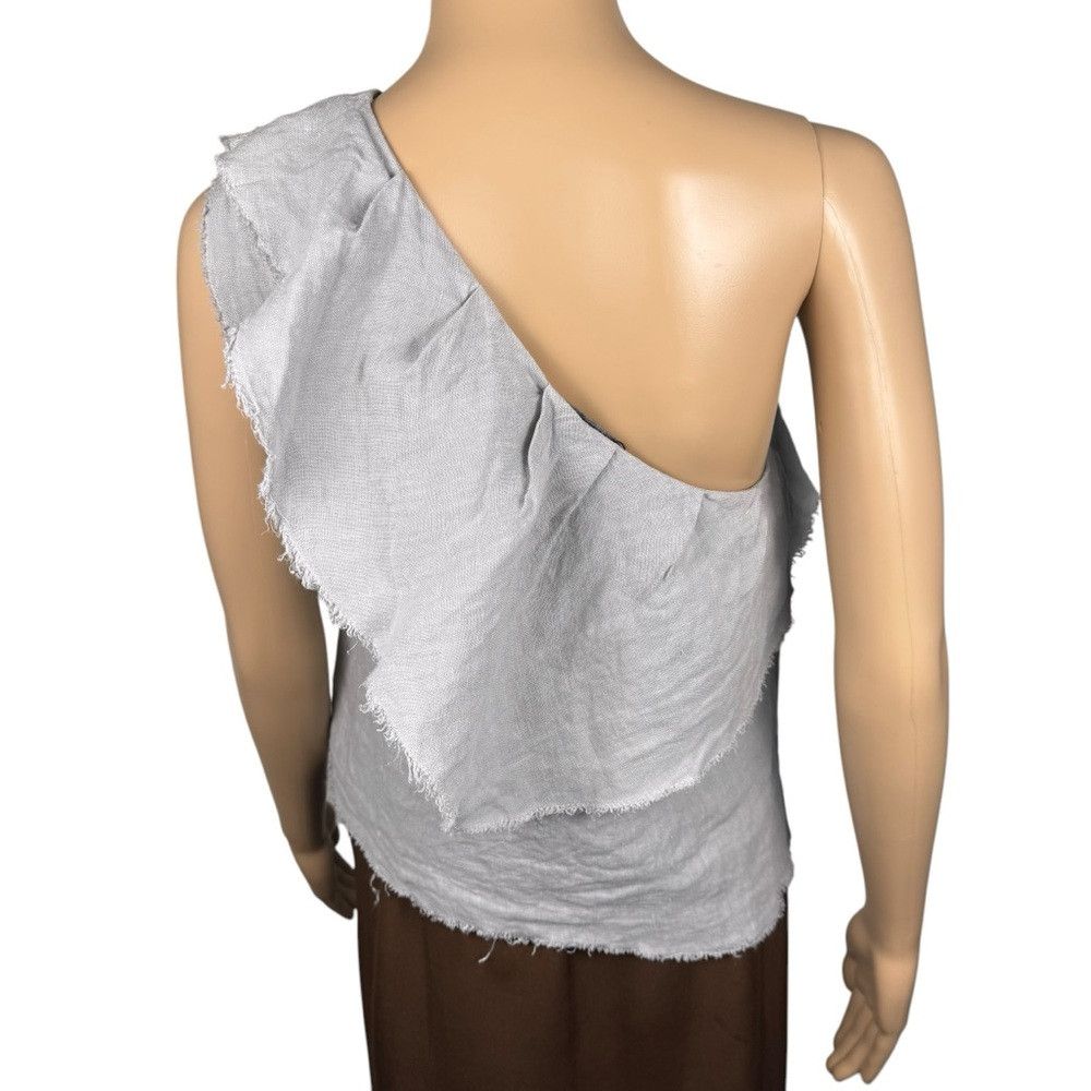 Zara New ZARA Asymmetrical Linen Grey Top SIze XS Size XS / US 0-2 / IT 36-38 - 5 Thumbnail