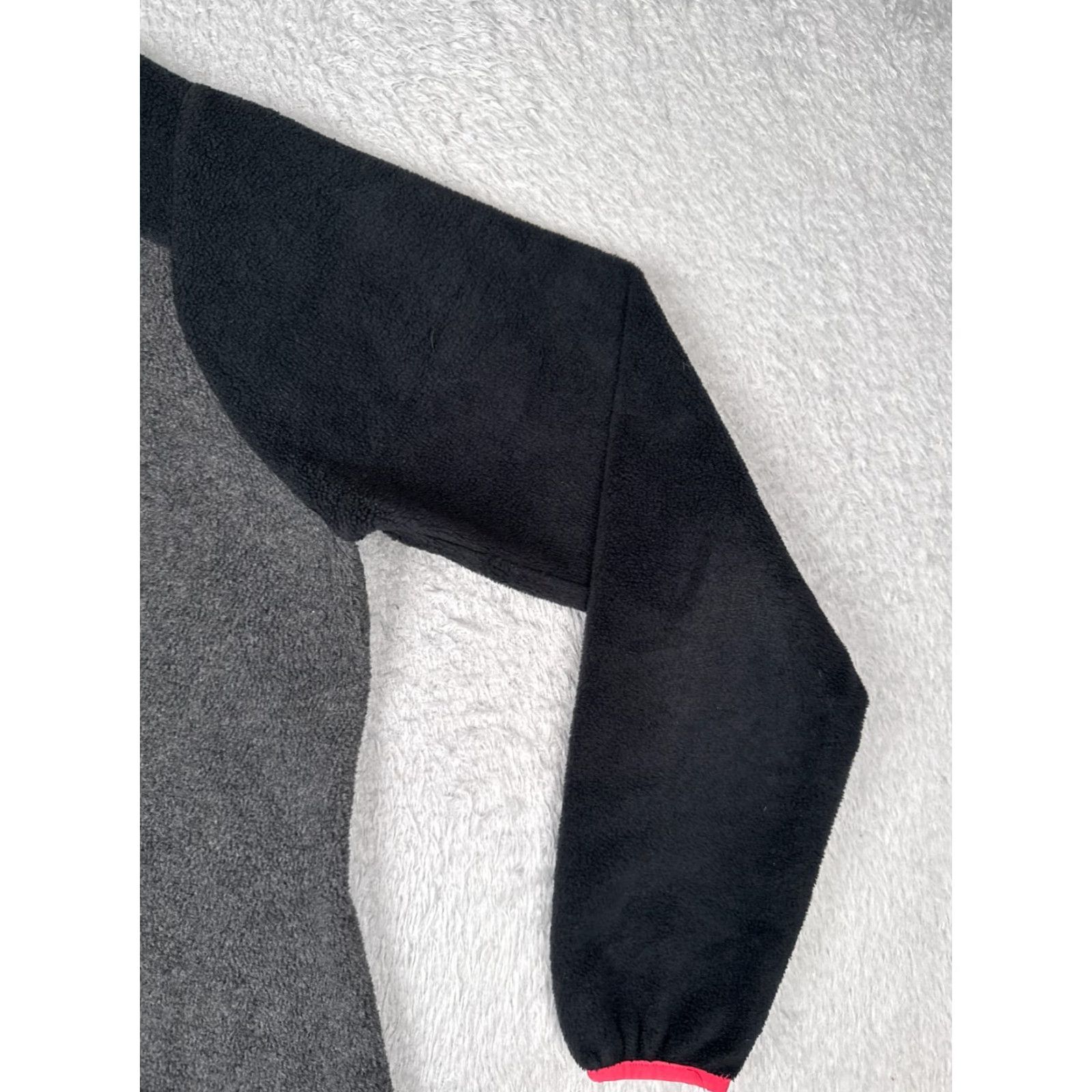 Pinko Columbia Sweater Womens Large Gray Black Pink Button Mock Neck Polyester Fleece Size L / US 10 / IT 46 - 2 Thumbnail