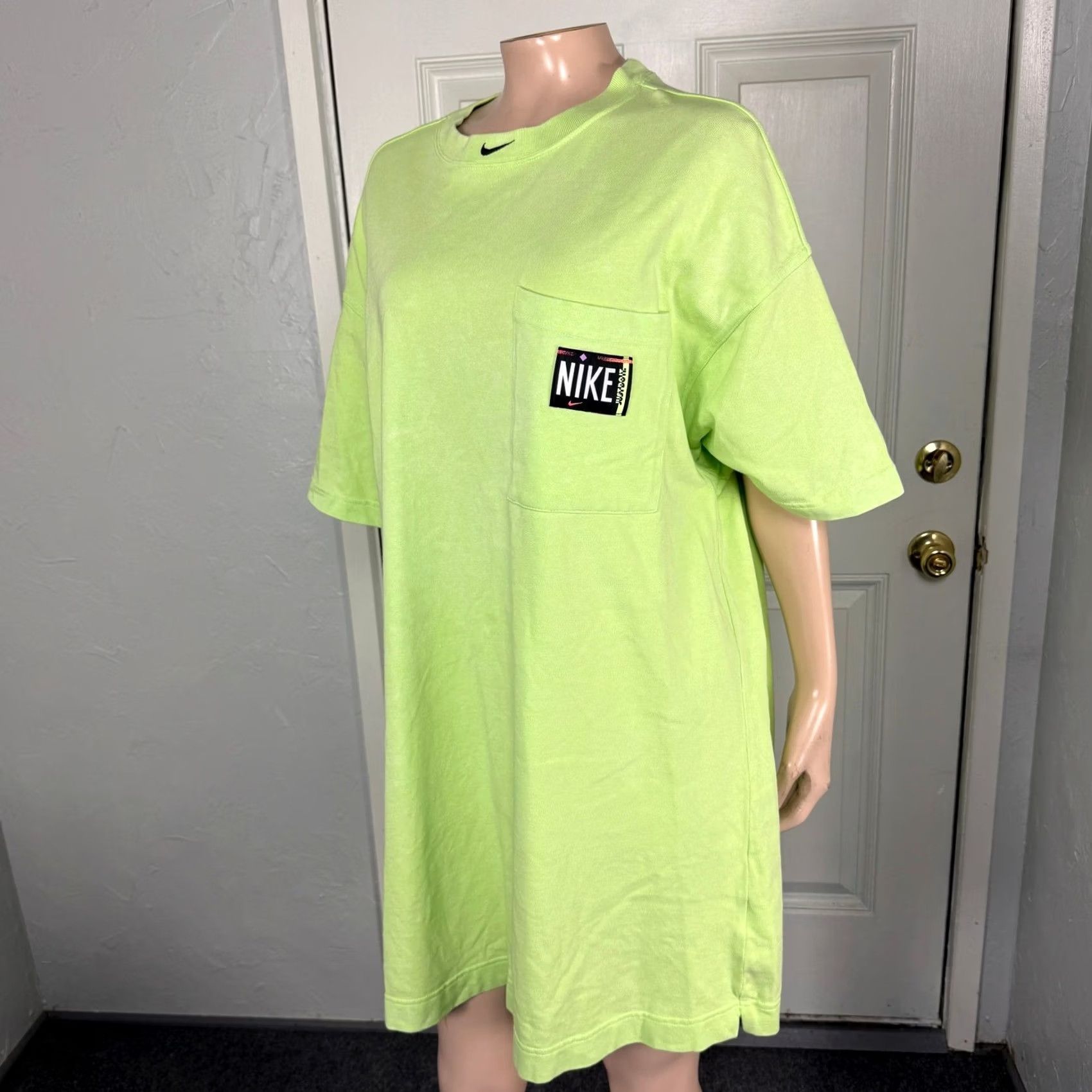 Nike Nike Shirt Dress L Green Crew Neck Short Sleeve Knit Cotton Vintage: No (adjusted) Size L / US 10 / IT 46 - 3 Thumbnail