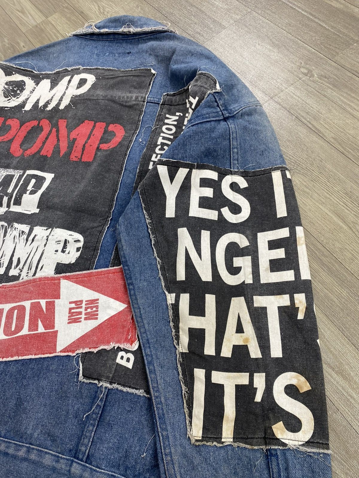 If Six Was Nine Vintage Jungle Storm Distressed Patch Punk Lgb Denim Jacket Size US XL / EU 56 / 4 - 2 Thumbnail