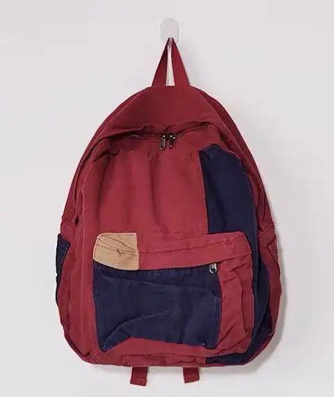 Japanese Brand Fashion patchwork canvas backpack aesthetic Size ONE SIZE - 2 Thumbnail