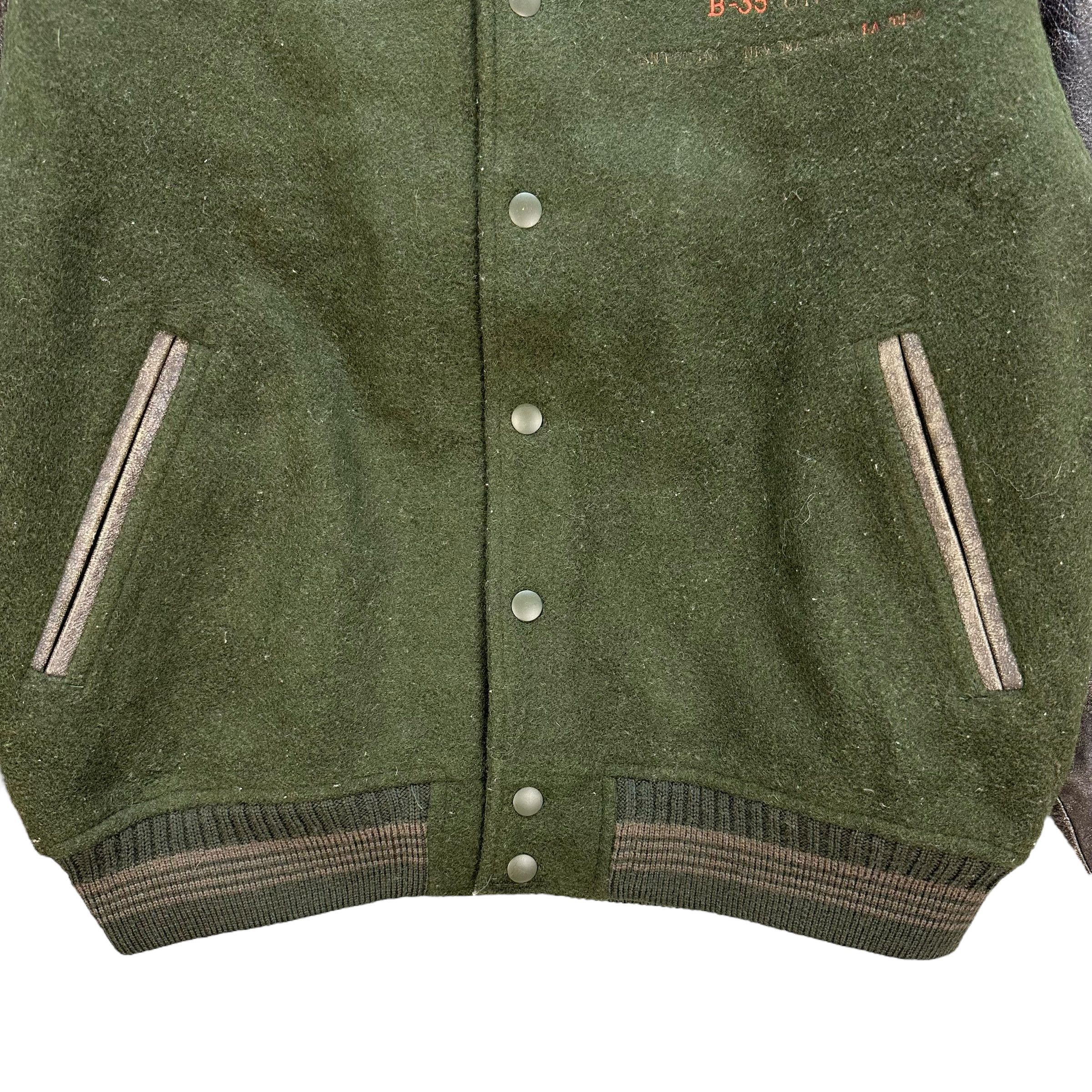 Vintage US MAC HOPE Big Logo Leather Wool Stadium Jacket #A11-0265 Size US L / EU 52-54 / 3 - 6 Thumbnail