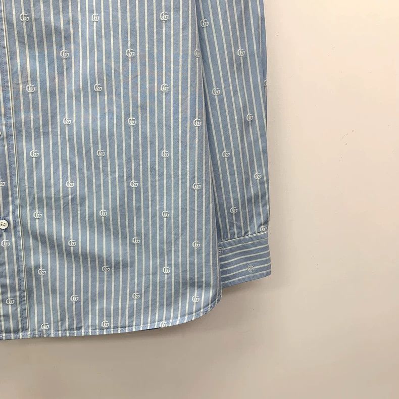 Gucci Gucci Light blue striped logo jacquad cotton lapel single- Size M / US 6-8 / IT 42-44 - 4 Thumbnail
