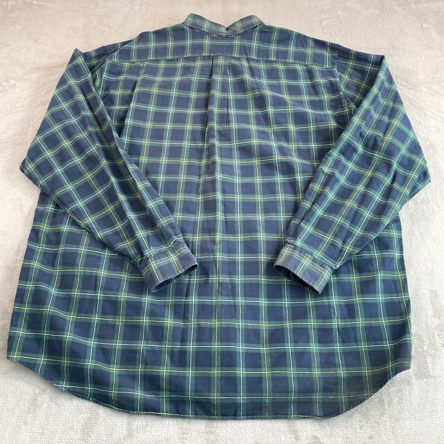 Polo Ralph Lauren Polo Ralph Lauren Shirt 4XLT Men Navy Tartan Plaid Long Sleeve Pony Preppy Size US XXL / EU 58 / 5 - 4 Thumbnail