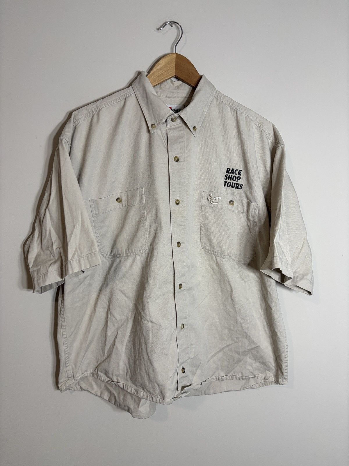 Chase Authentics Vtg Chase Authentics NASCAR Shop Tours Mechanic Button Up XL Size US XL / EU 56 / 4 - 1 Thumbnail