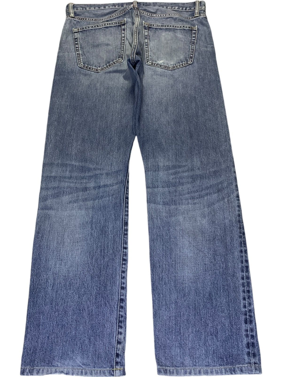 Uniqlo SALES🔥Vintage Uniqlo Selvedge Faded Distress Loose Jeans Size US 33 - 3 Thumbnail