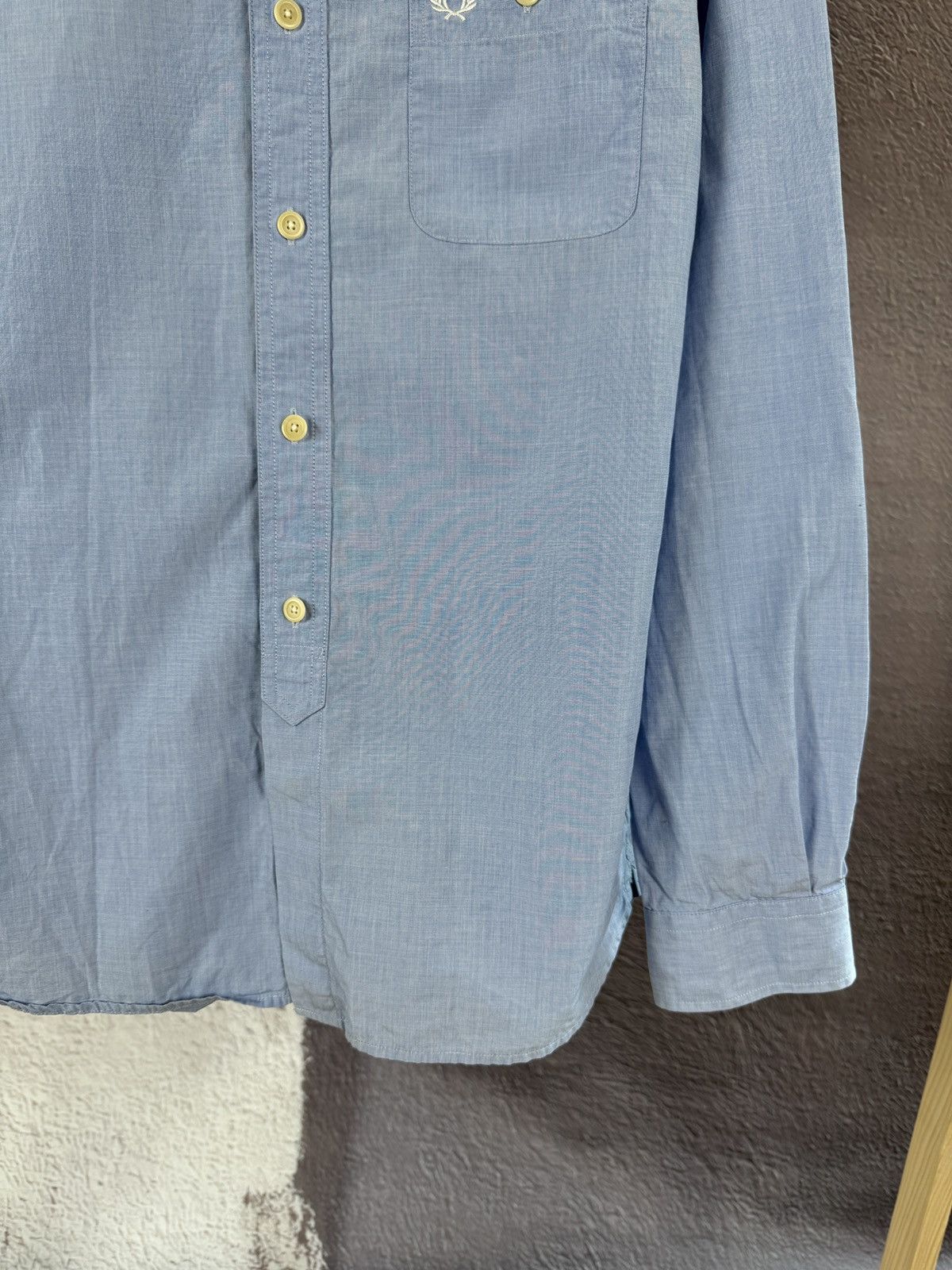 Fred Perry Fred Perry blue long sleeve pocket shirt logo Size US S / EU 44-46 / 1 - 4 Thumbnail