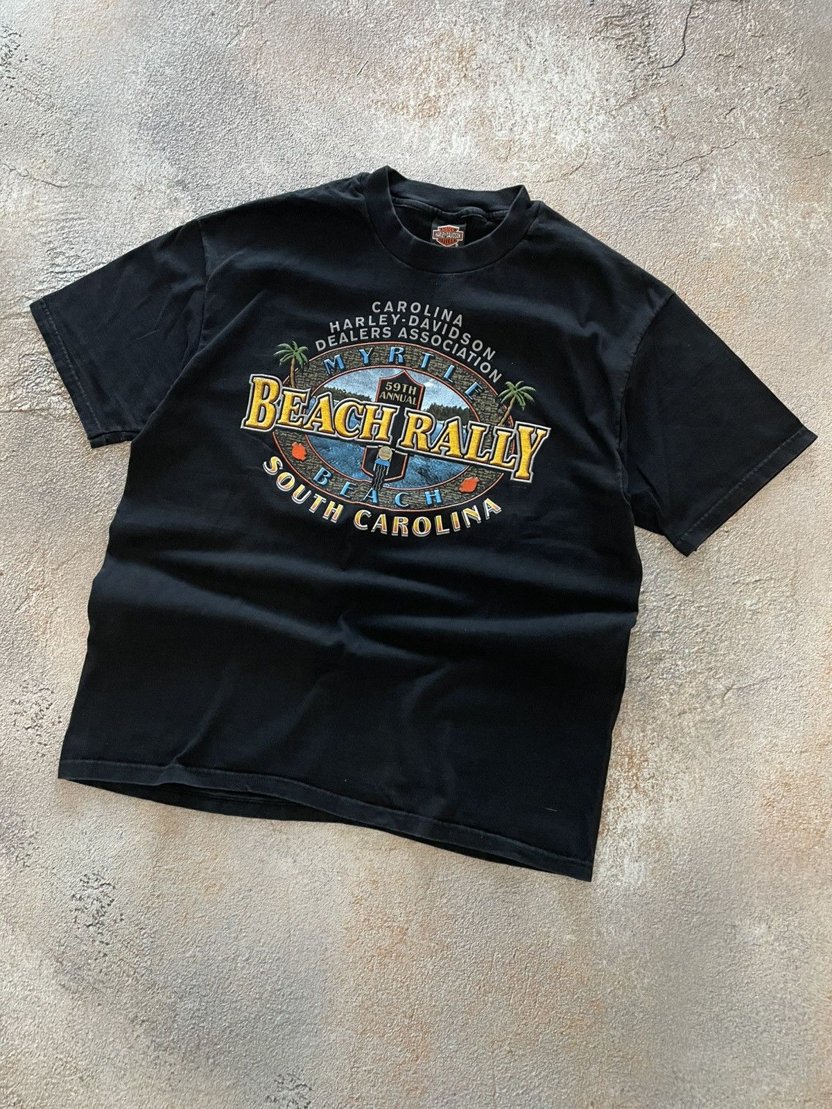 Harley Davidson Vintage 90s Harley Davidson Beach Rally T-Shirt Size US XL / EU 56 / 4 - 2 Thumbnail