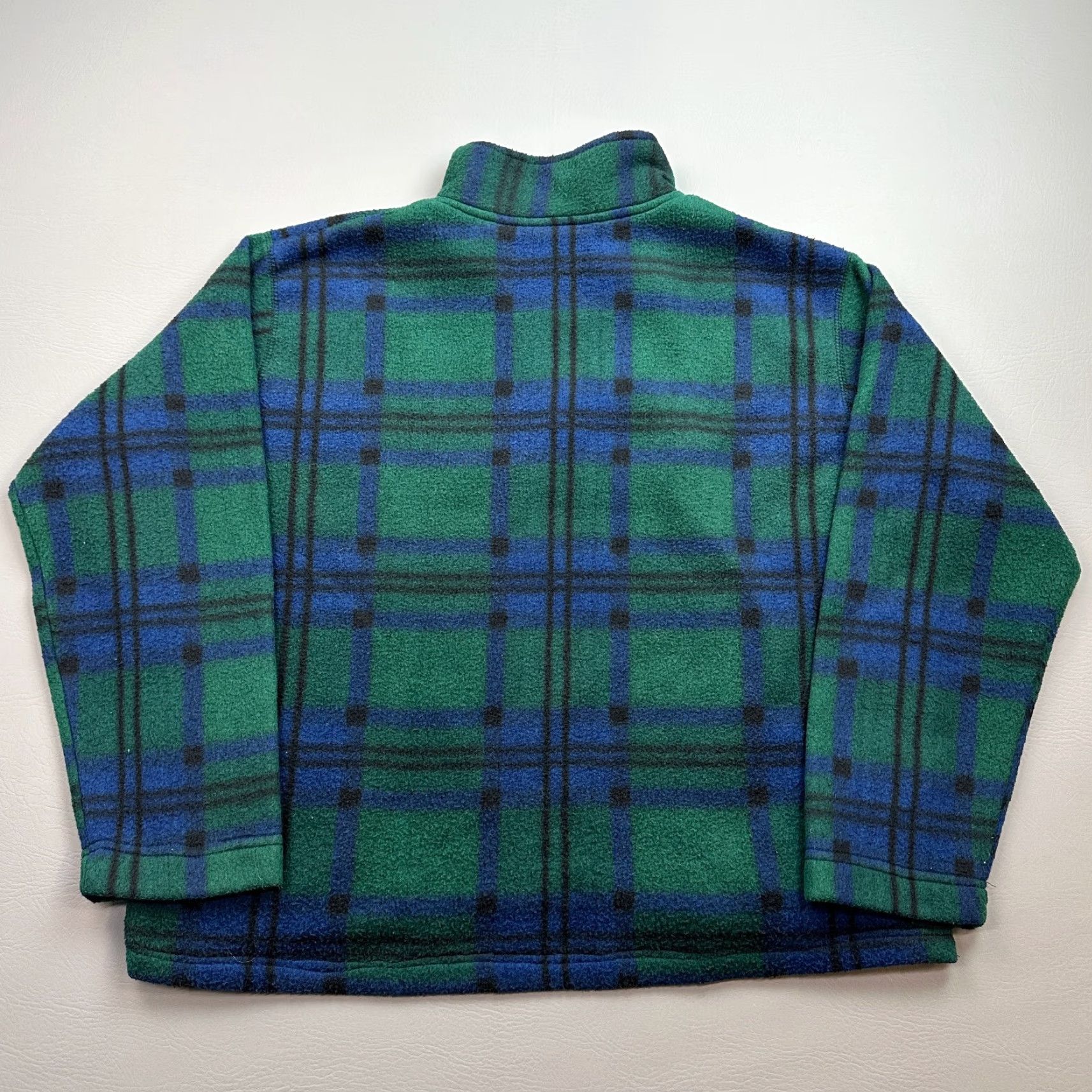 Bugle Boy VINTAGE Bugle Boy Snow Fleece Jacket Mens M Plaid 1/4 Zip Fleece Pullover Green 90s Mens Size US M / EU 48-50 / 2 - 7 Thumbnail