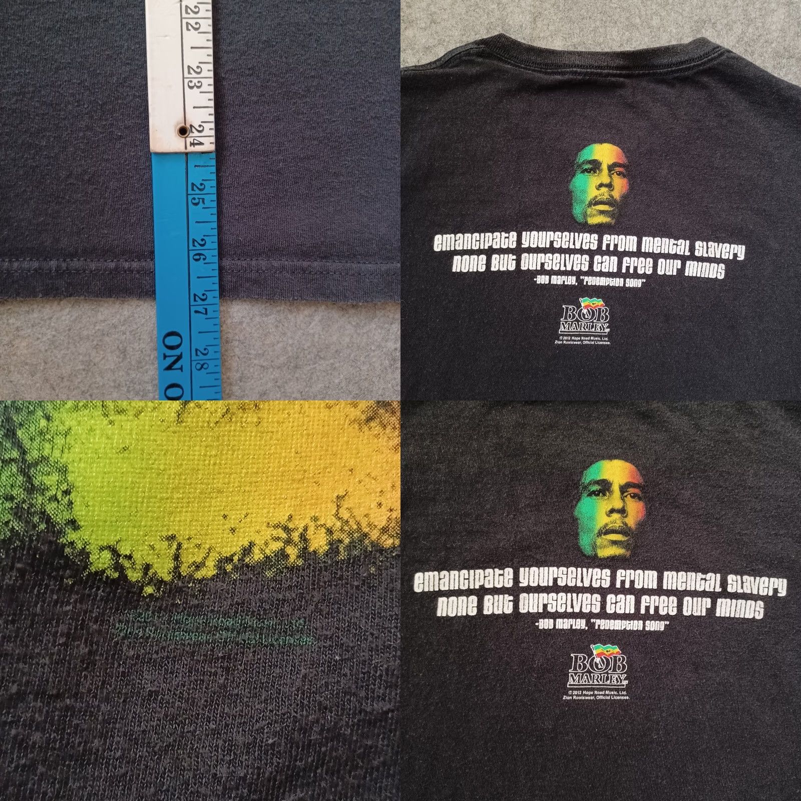 Vintage Zion Rootswear Bob Marley T Shirt Mens Large Black Rasta Faded Short Sleeve Size US L / EU 52-54 / 3 - 8 Thumbnail