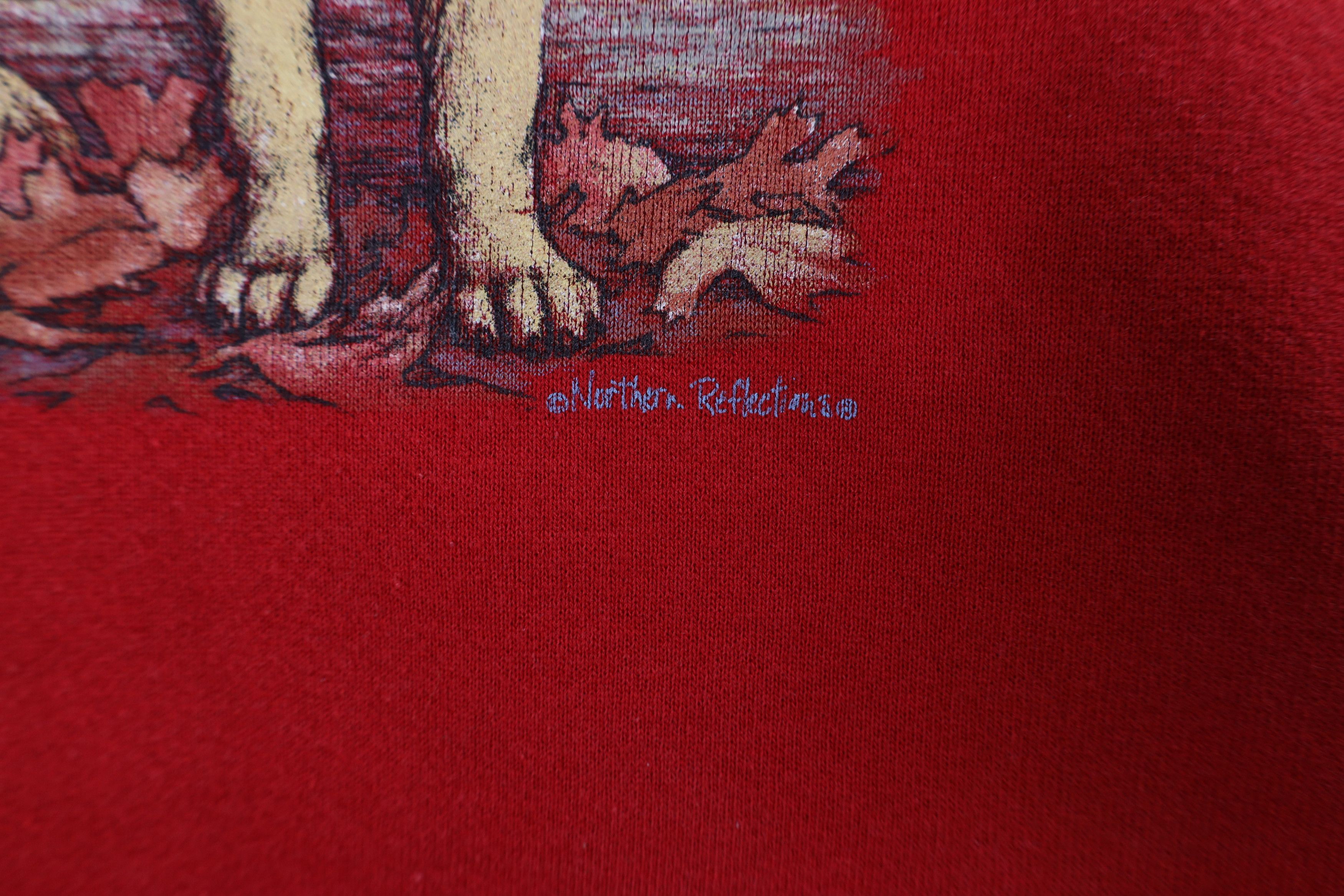 Vintage Vintage 90s Streetwear Puppy Dog Nature Sweatshirt Red USA Size L / US 10 / IT 46 - 5 Thumbnail