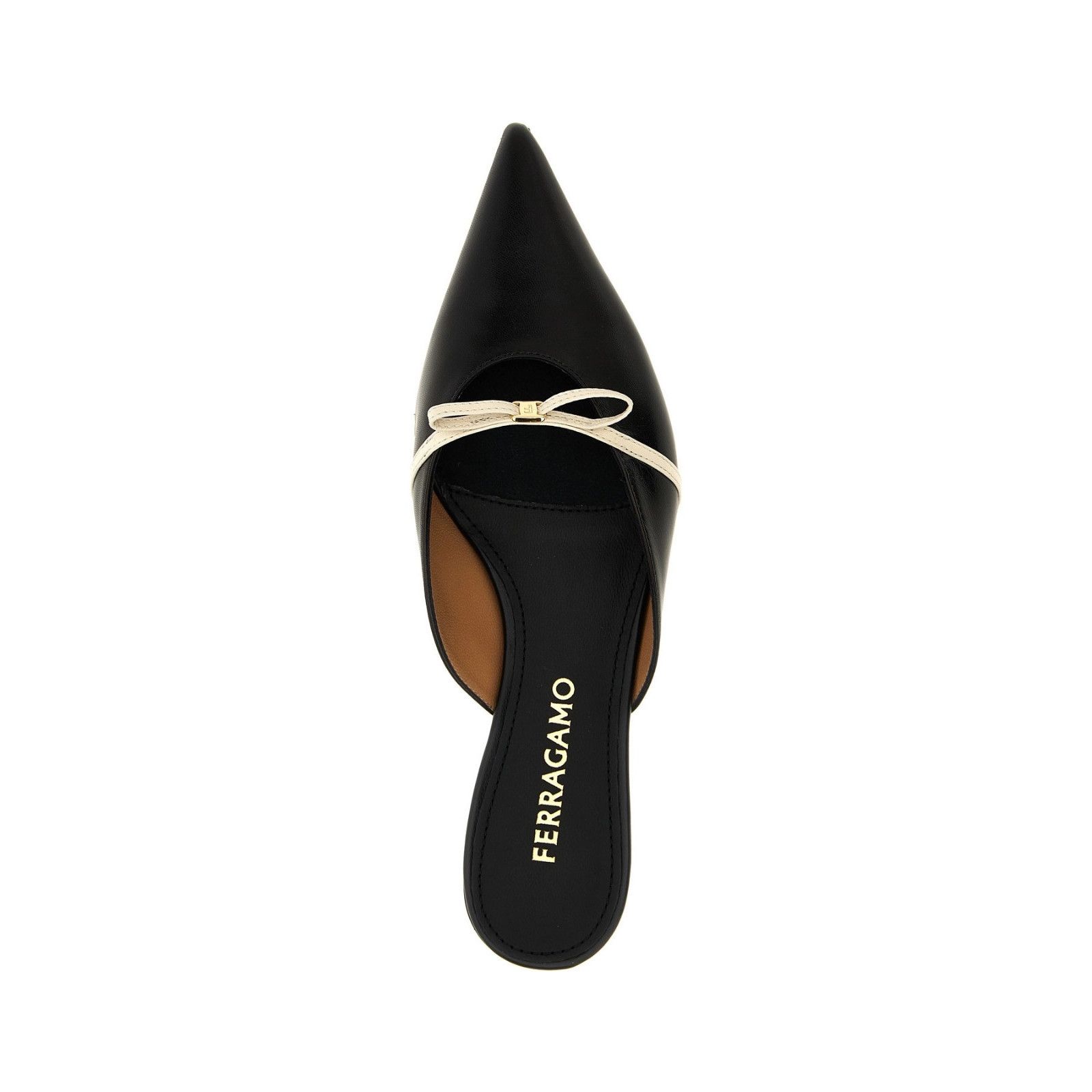 Salvatore Ferragamo FERRAGAMO Guye Bow Strap Black Leather Mules New & Authentic Size US 8 / IT 38 - 4 Thumbnail